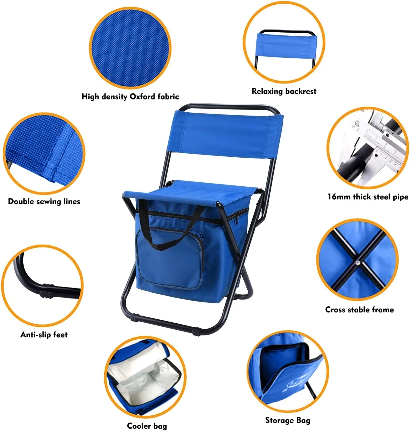 Folding Fishing/Camping Chair with Cooler Bag 7