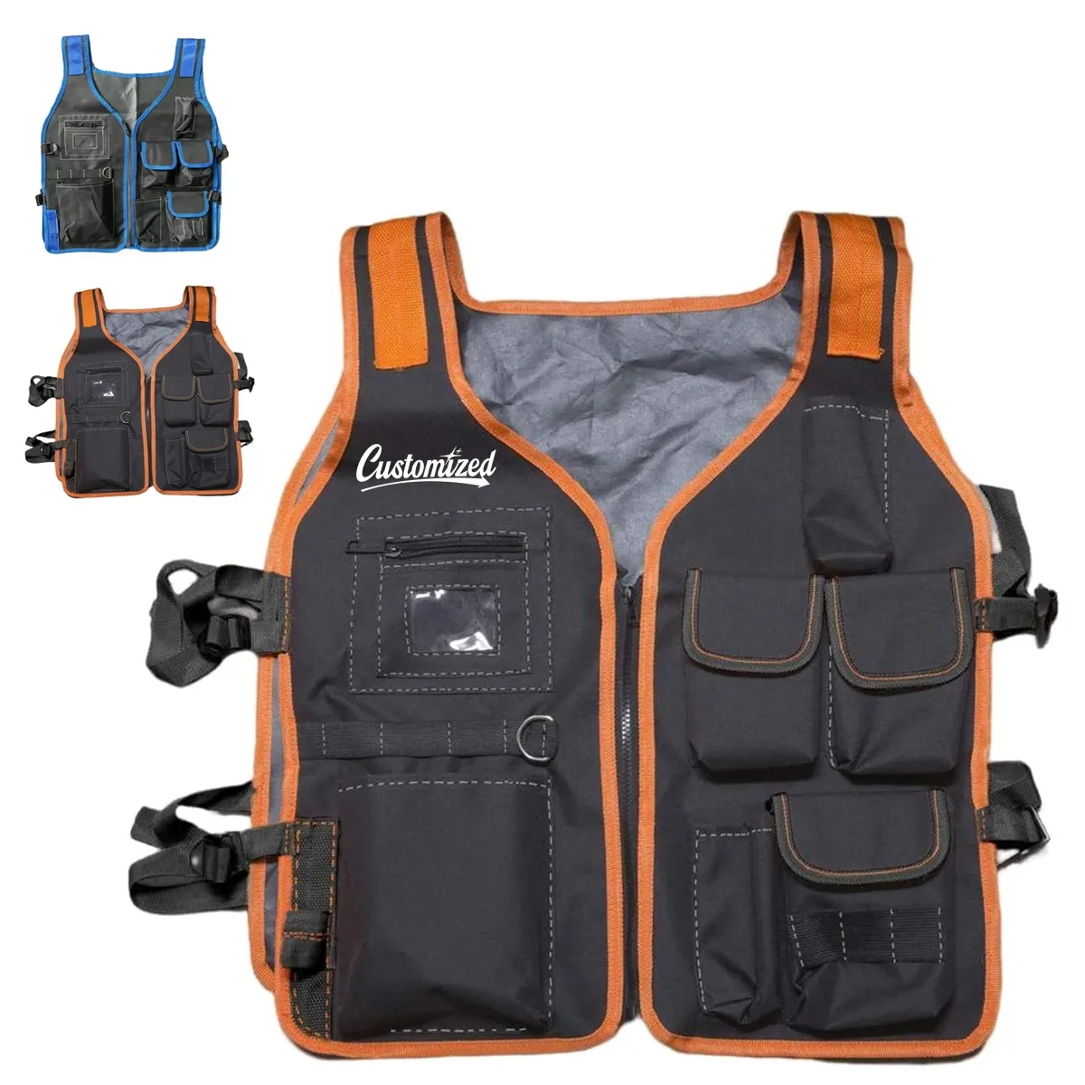 Multi-Pocket Safety Work Vest Tool Storage Gear 6