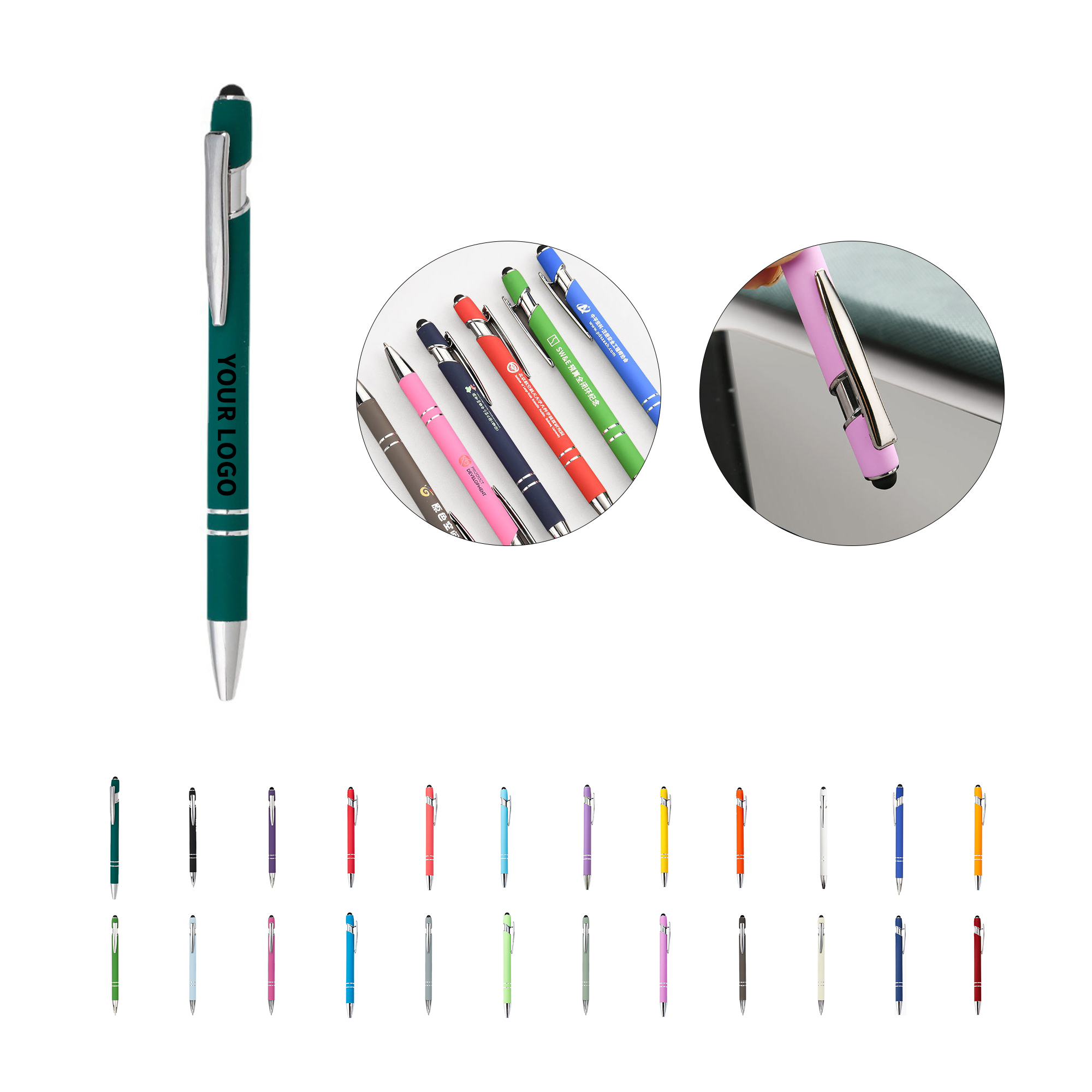 Aluminum Stylus Pen With Rubberized Finish And Plunger Action 6