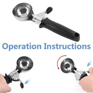 Stainless Steel Ice Cream Ball Putter Ergonomic Scoop And Measuring Spoon 10