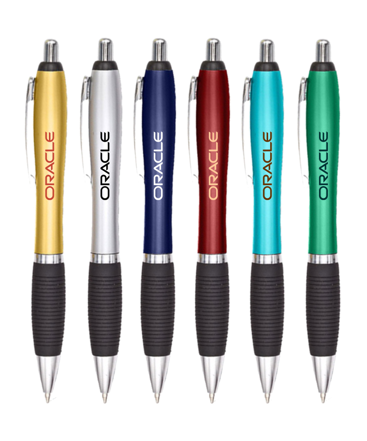 Union Printed - Contour Metallic Grip Click Pen 7