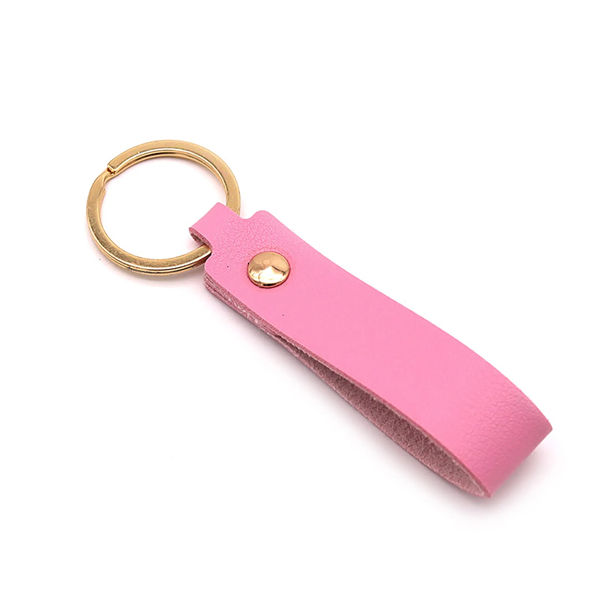 Classic Leather Keychain with Metal Ring and Custom Logo 13