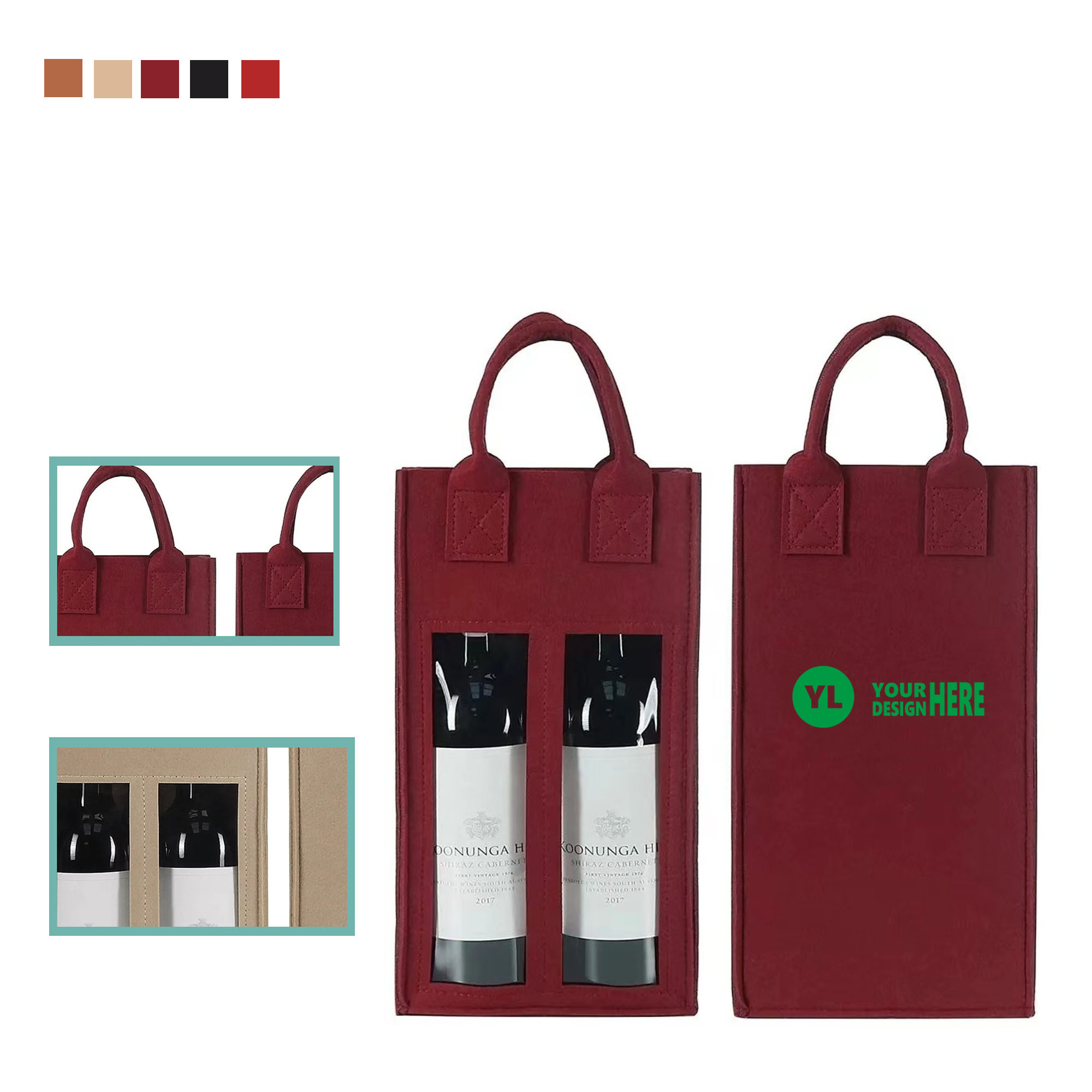 Elegant Felt Wine Protection Bag MOQ50 1