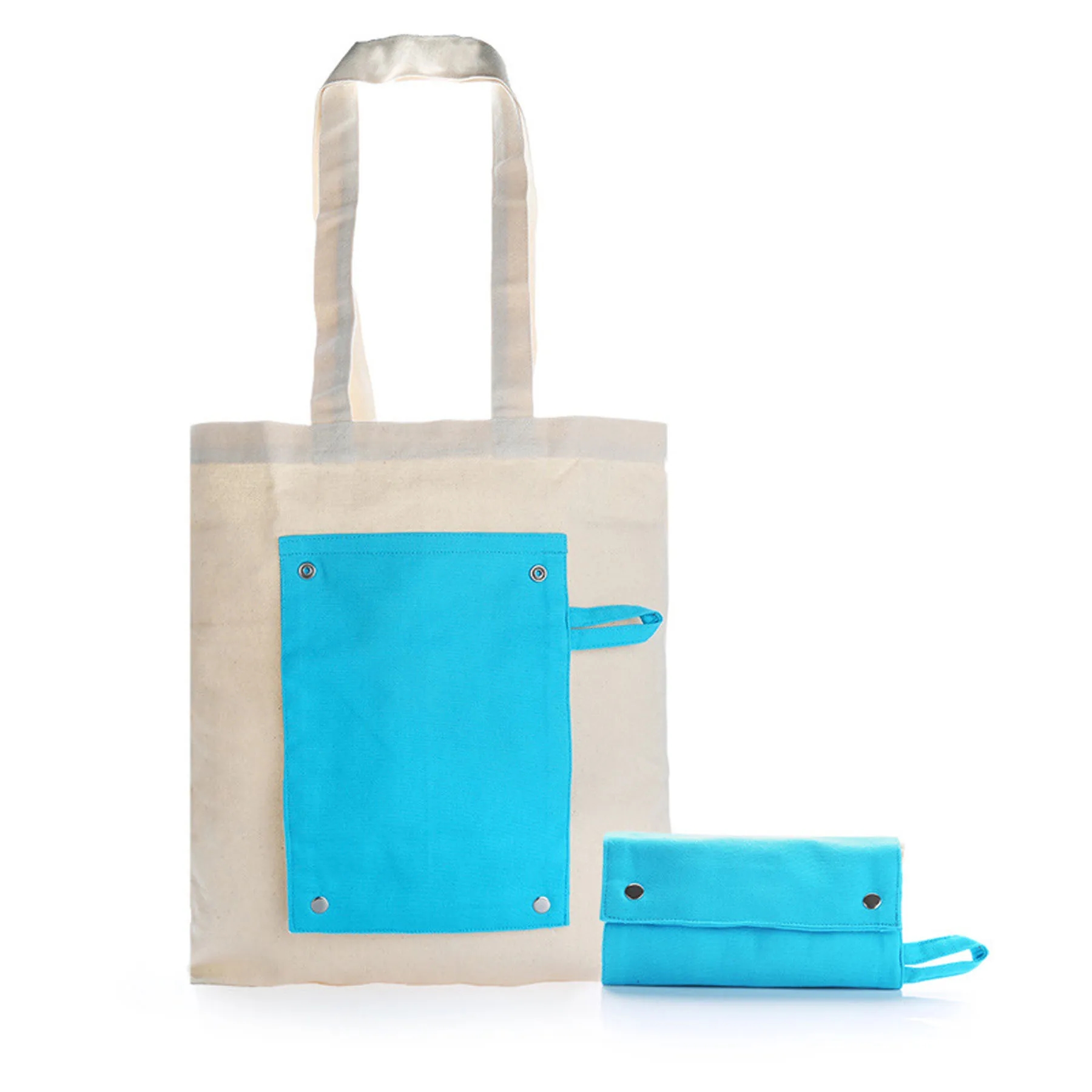 Foldable Portable Canvas Shopping Bag, custom tote bag with logo imprint 8