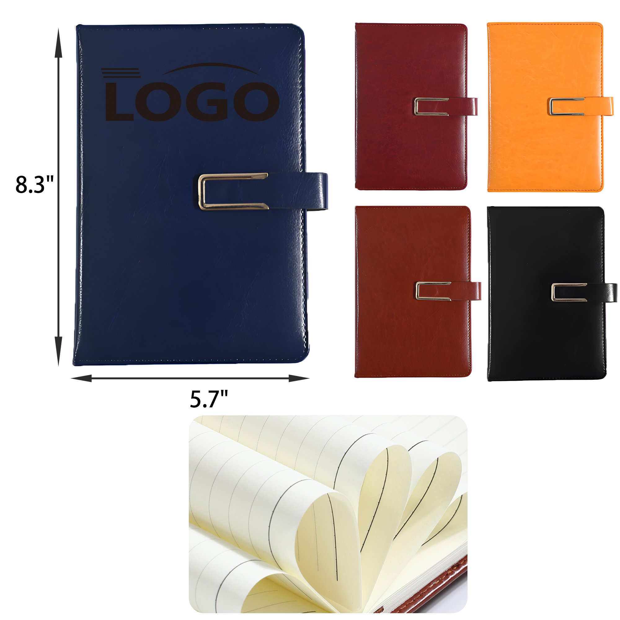 Elegant A5 Magnetic Buckle Leather Notebook 4