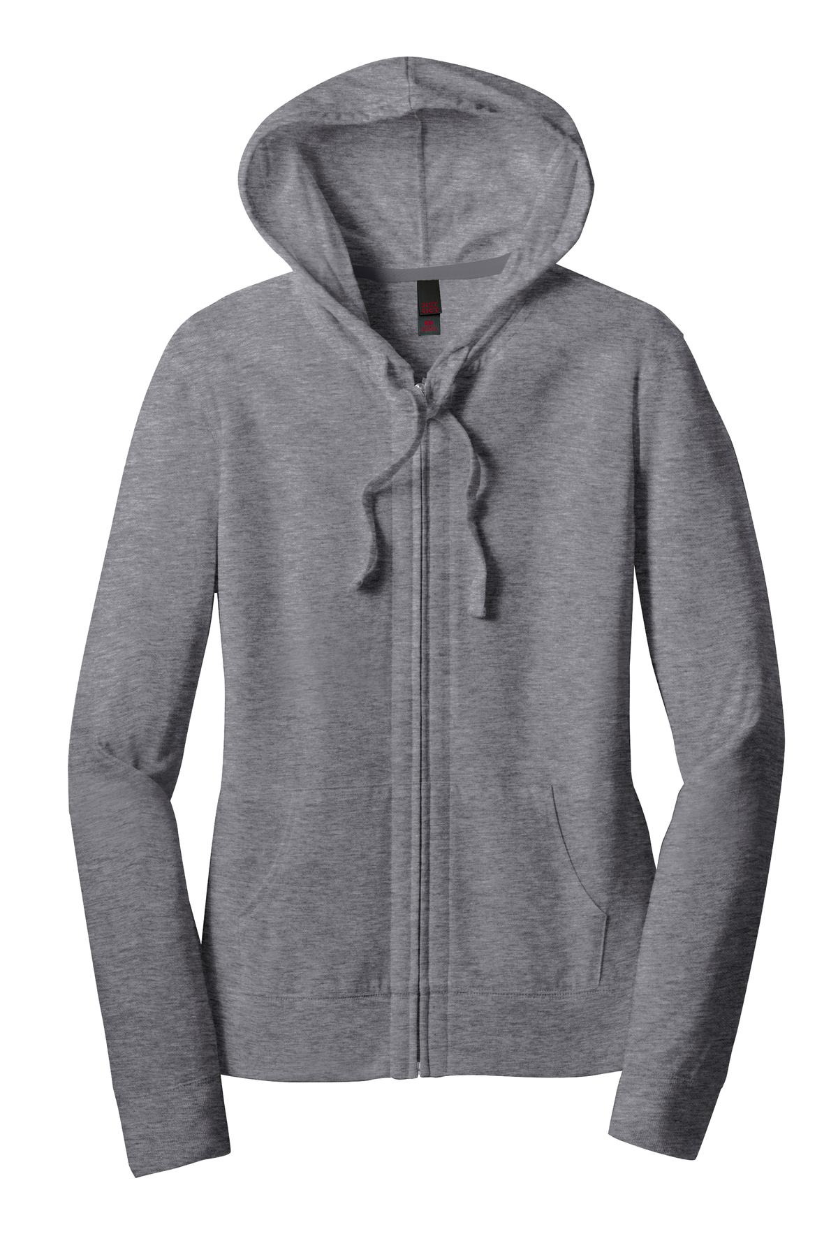 District Women's Fitted Jersey Full-Zip Hoodie. DT2100 21
