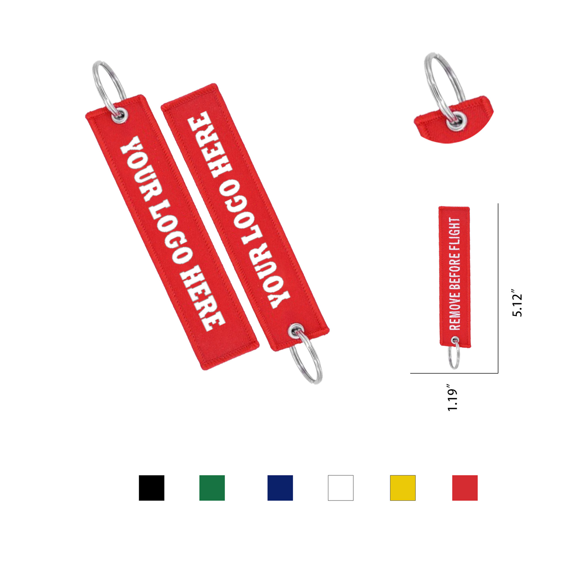 Personalized Embroidered Keychain Flight Fashon Key Tag 2