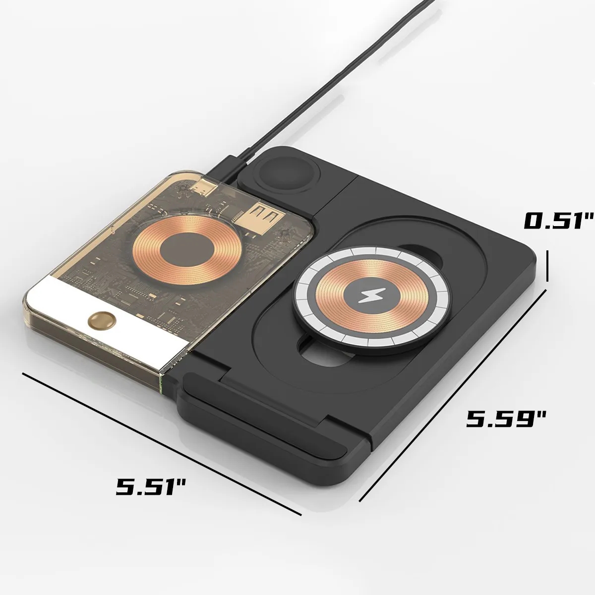 3 in 1 Foldable Magnetic Wireless Charger with Night Light 2