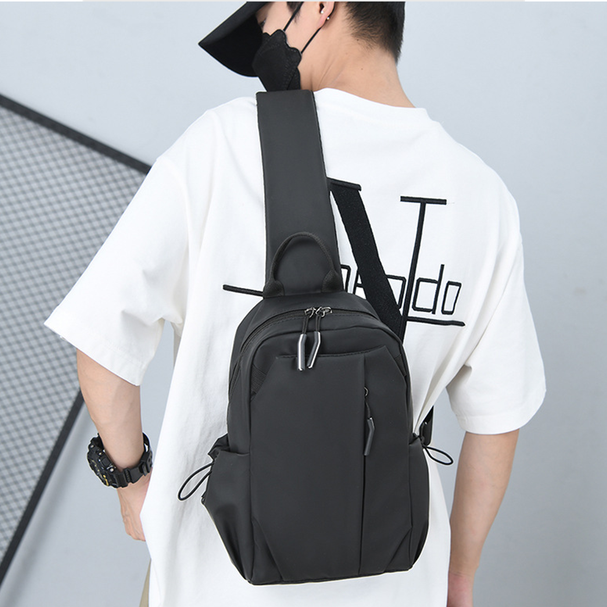 Water-Resistant Nylon Casual Chest Bag 6