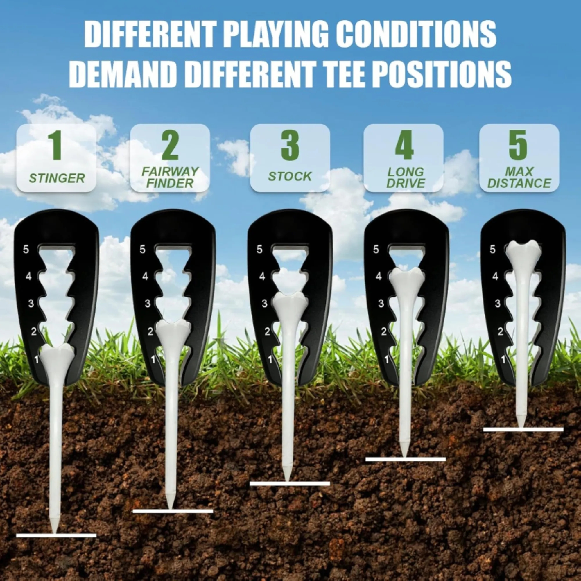 Precision Pro Adjustable Golf Tee Height Tool 3