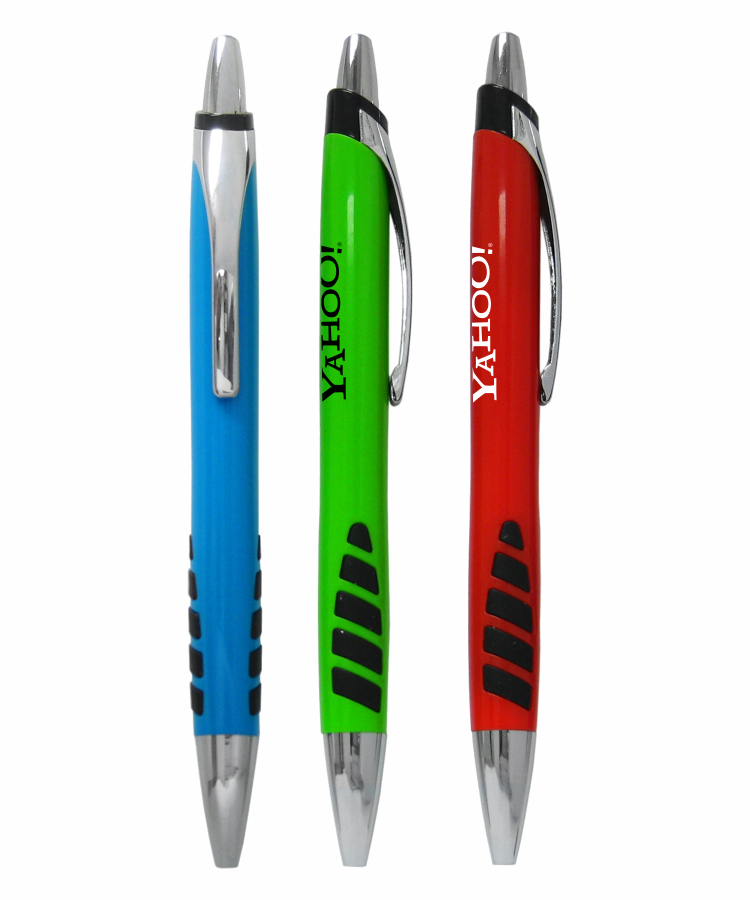 Union Printed "Swatchi" Clicker Pen w/ Lined Rubber Grip 1