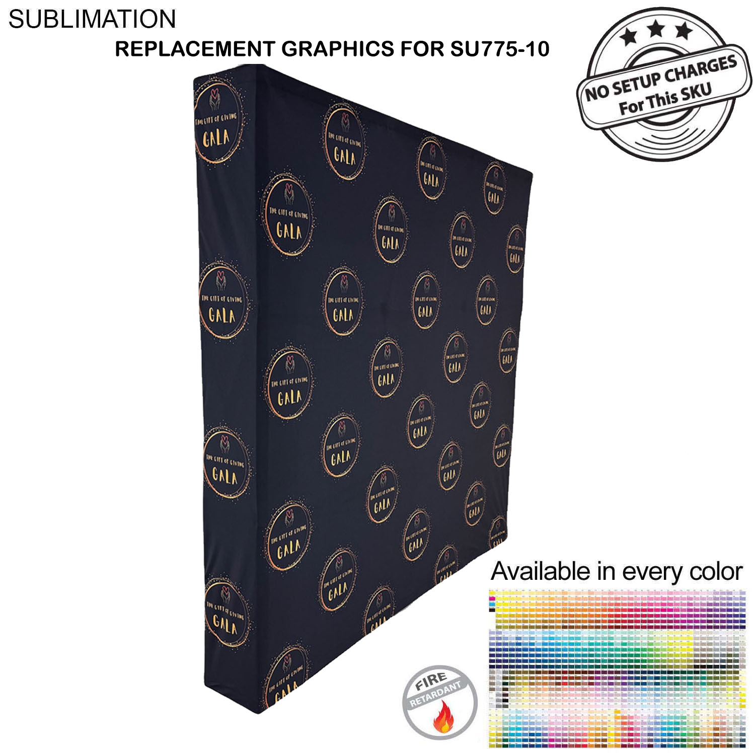 Replacement Graphics for 7.5' Straight Wall Tension Fabric with Wrap End Caps, NO SETUP CHARGE 2