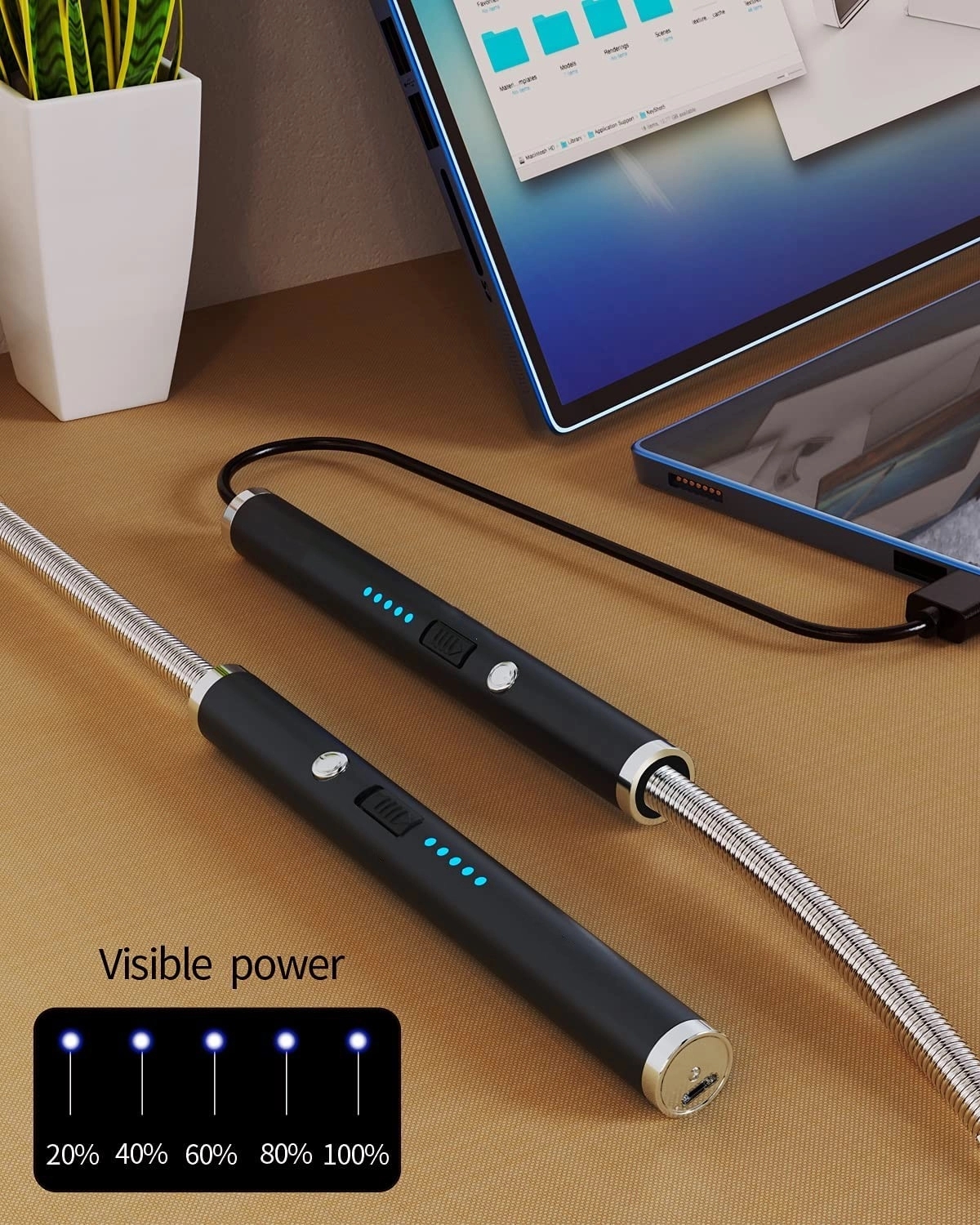 Rechargeable Electric Arc Lighter With Led Battery Display 10