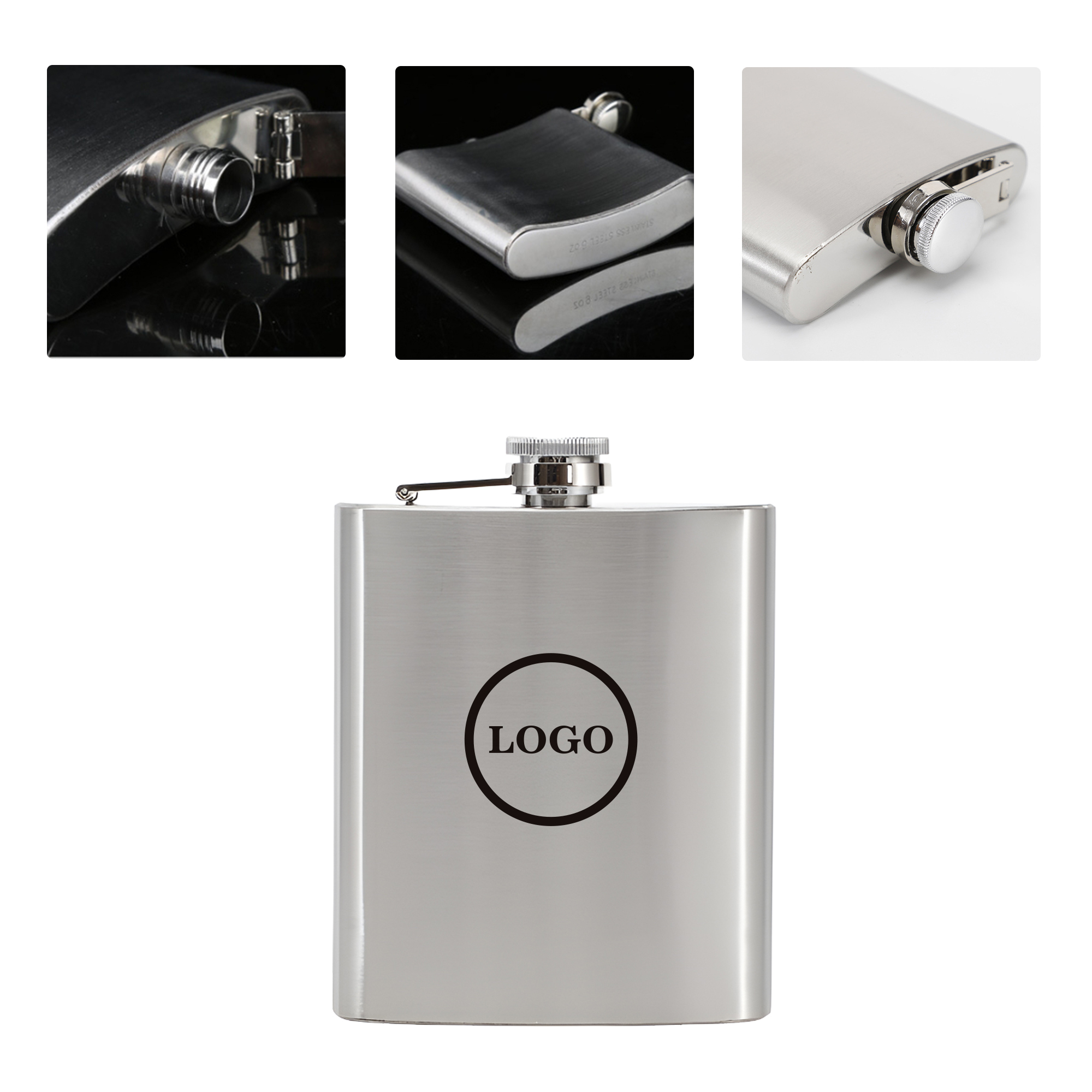 MOQ50 Custom Portable Stainless Steel Flask With Logo 2