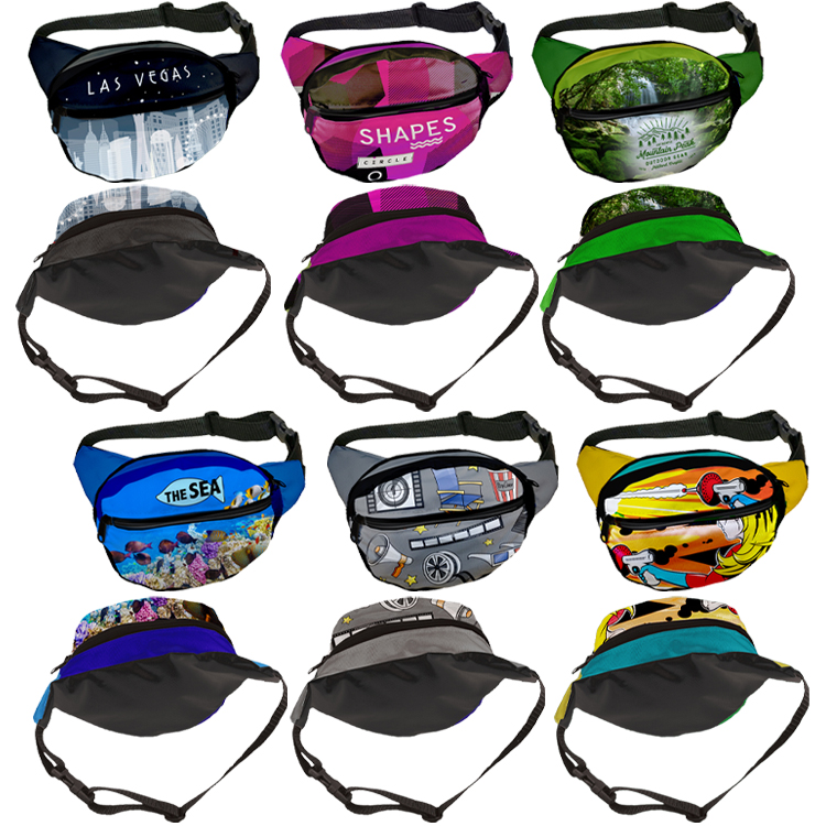 Fashion Full Color Black Panel Fanny Pack 4