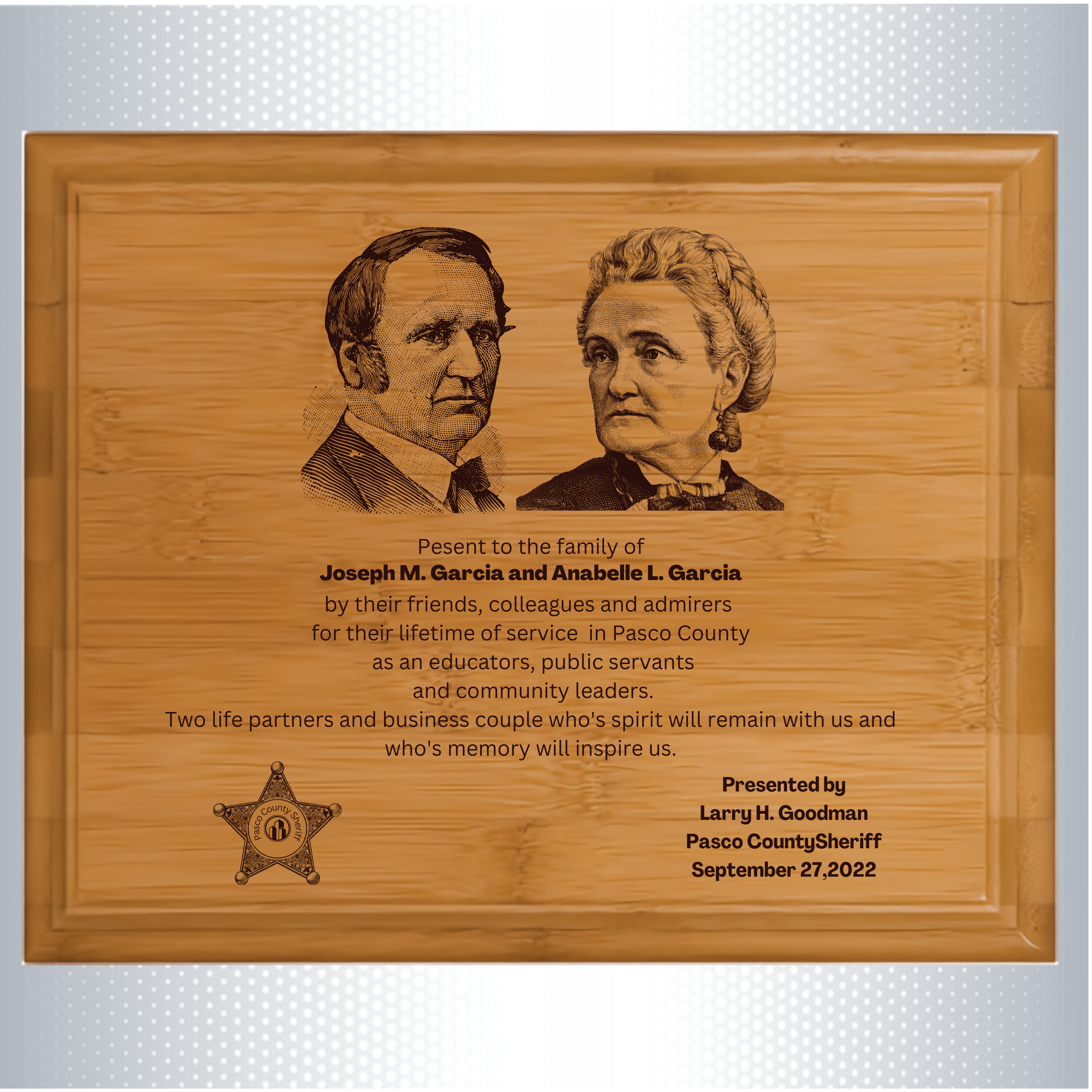 Bamboo Memorial Plaque (10.5" x 13") 5