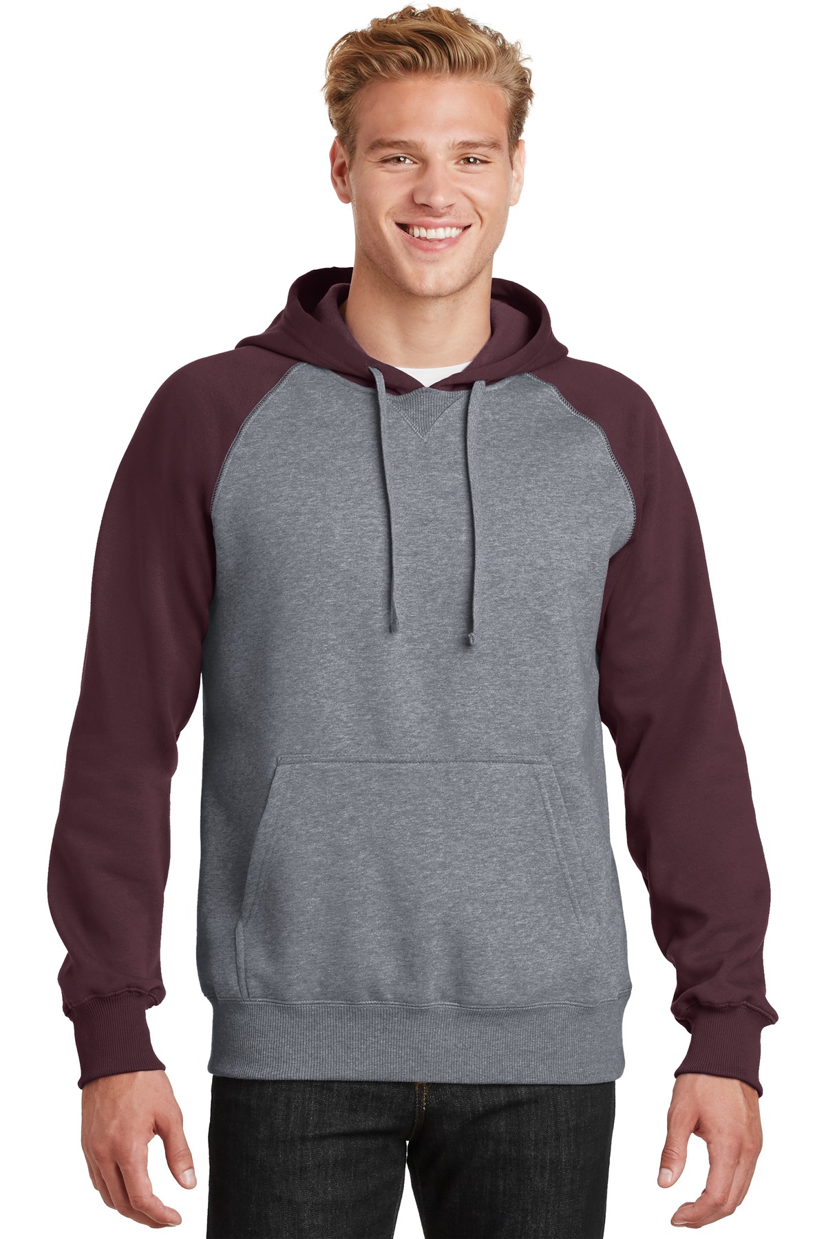 Sport-Tek Raglan Colorblock Pullover Hooded Sweatshirt. ST267 6