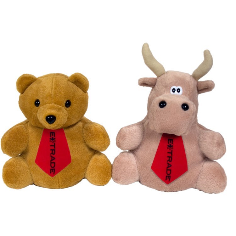 10" Reversible Tan Bear / Bull with ties and one color imprints 2