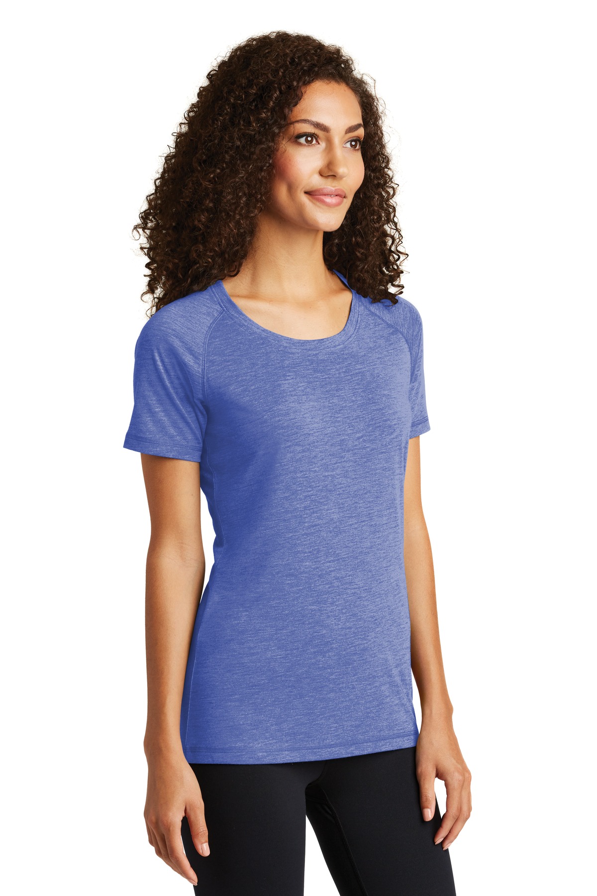 Sport-Tek Women's PosiCharge Tri-Blend Wicking Scoop Neck Raglan Tee. LST400 102