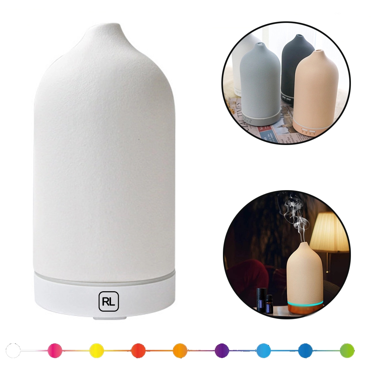 Stone Shape Ceramic Ultrasonic Essential Oil Diffuser 5