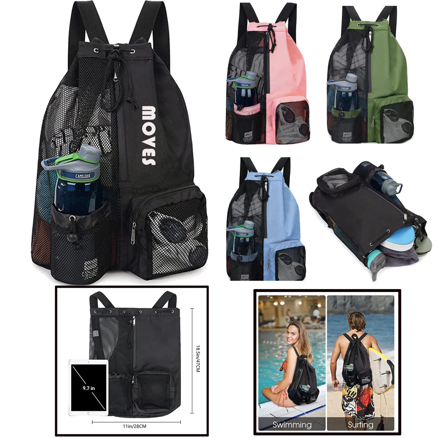 Mesh Drawstring Backpack 1