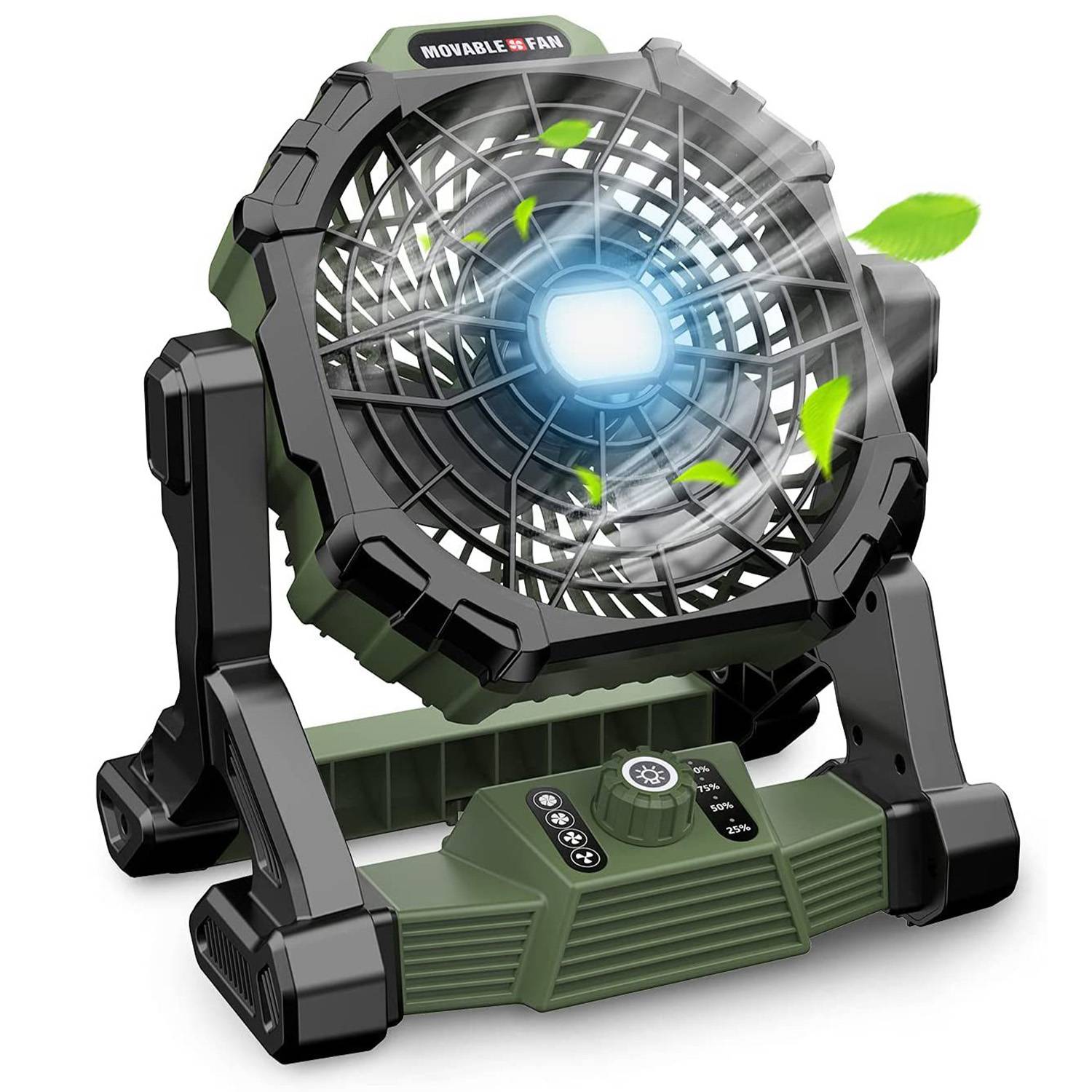 Battery Powered Camping Fan With LED Lights 6