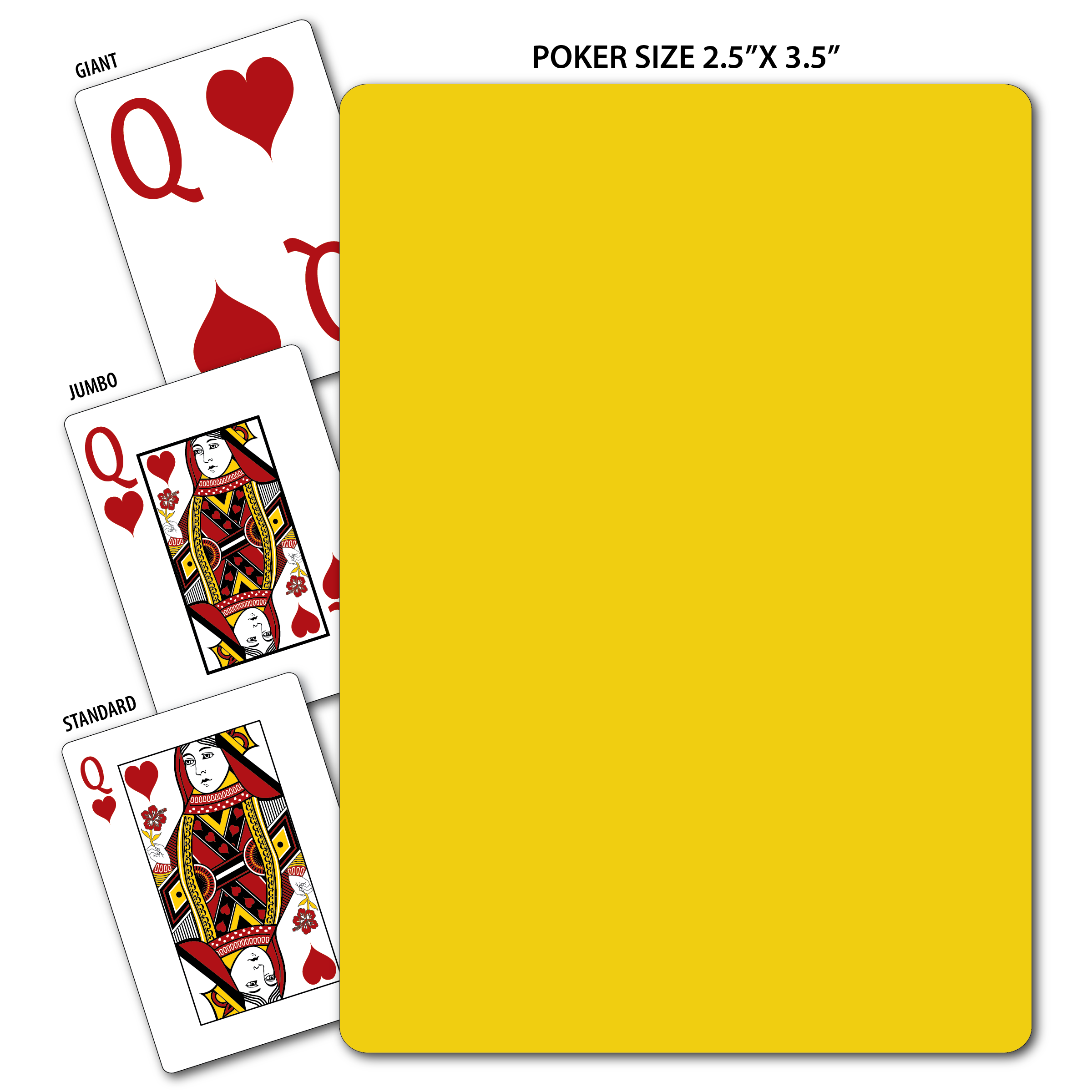 Solid Back Yellow Poker Size Playing Cards 3