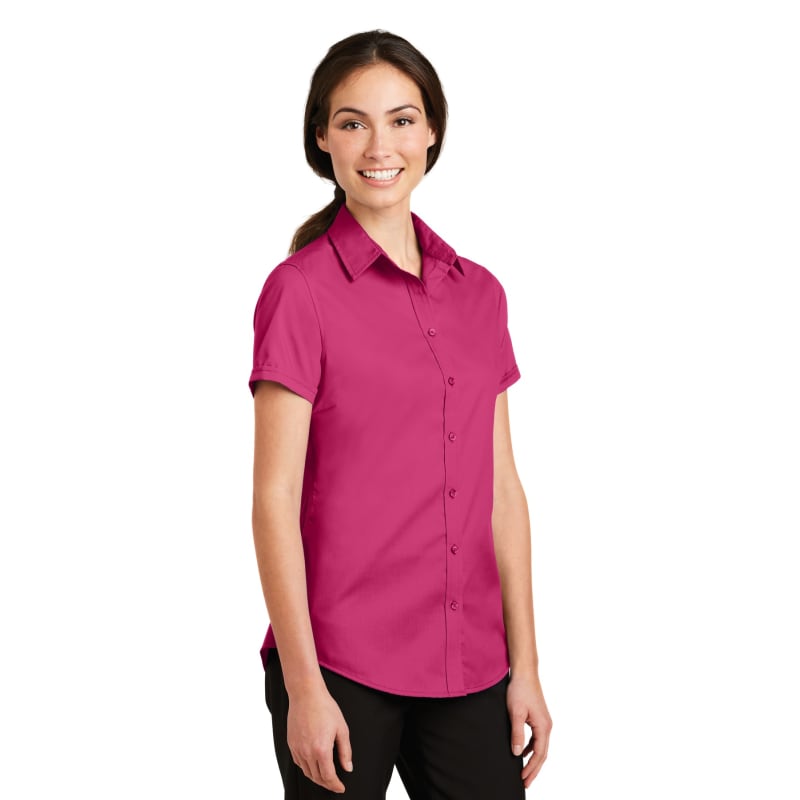 Port Authority Ladies Short Sleeve SuperPro Twill Shirt. 45