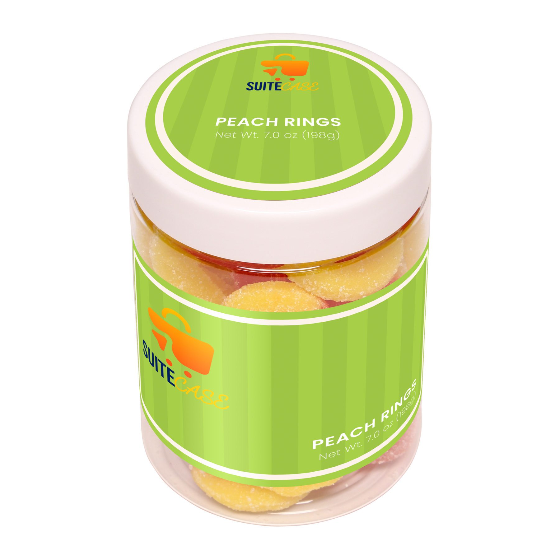 Albanese® Gummi Peach Rings: Large Jar 2