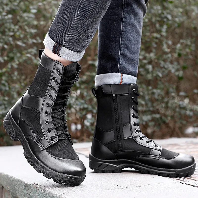 Custom Black Tactical Boots, custom athletic wear with logo imprint 8
