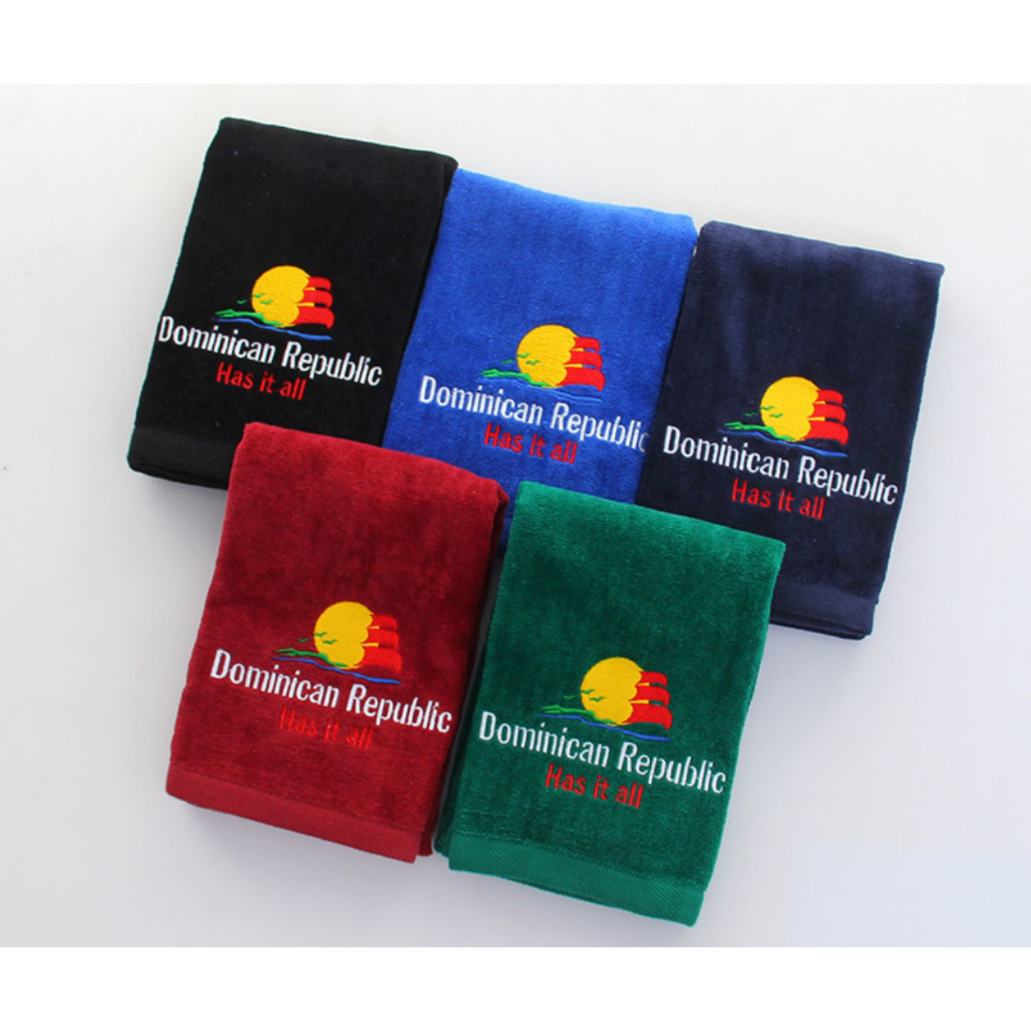 450G 100% Cotton Embroidered Golf Towel w/ Carabiner 15.5 " x 24.4" 8