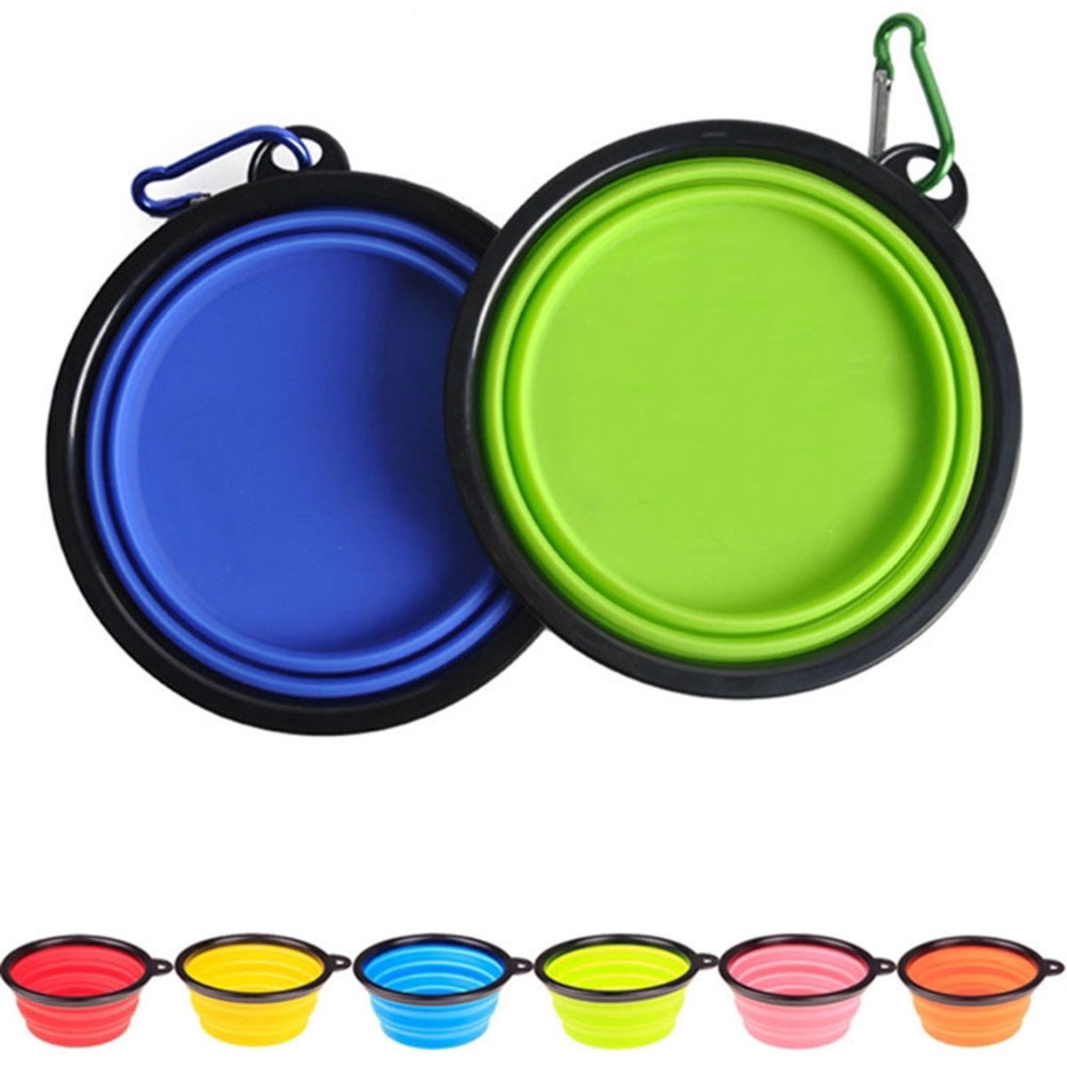 Silicone Foldable Bowl With Carabiner Hook 3