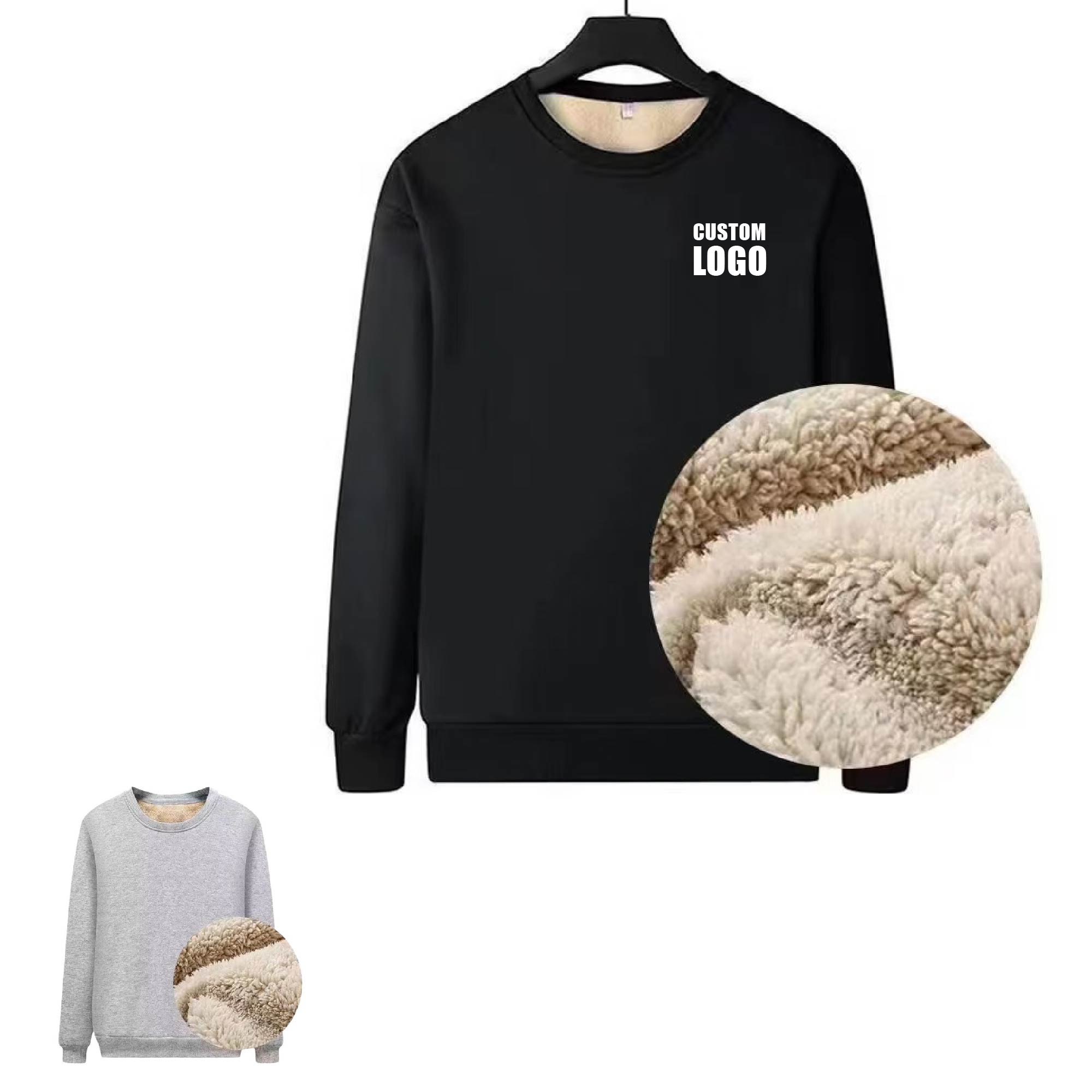 Thickened Black Loose Sweatshirt 4