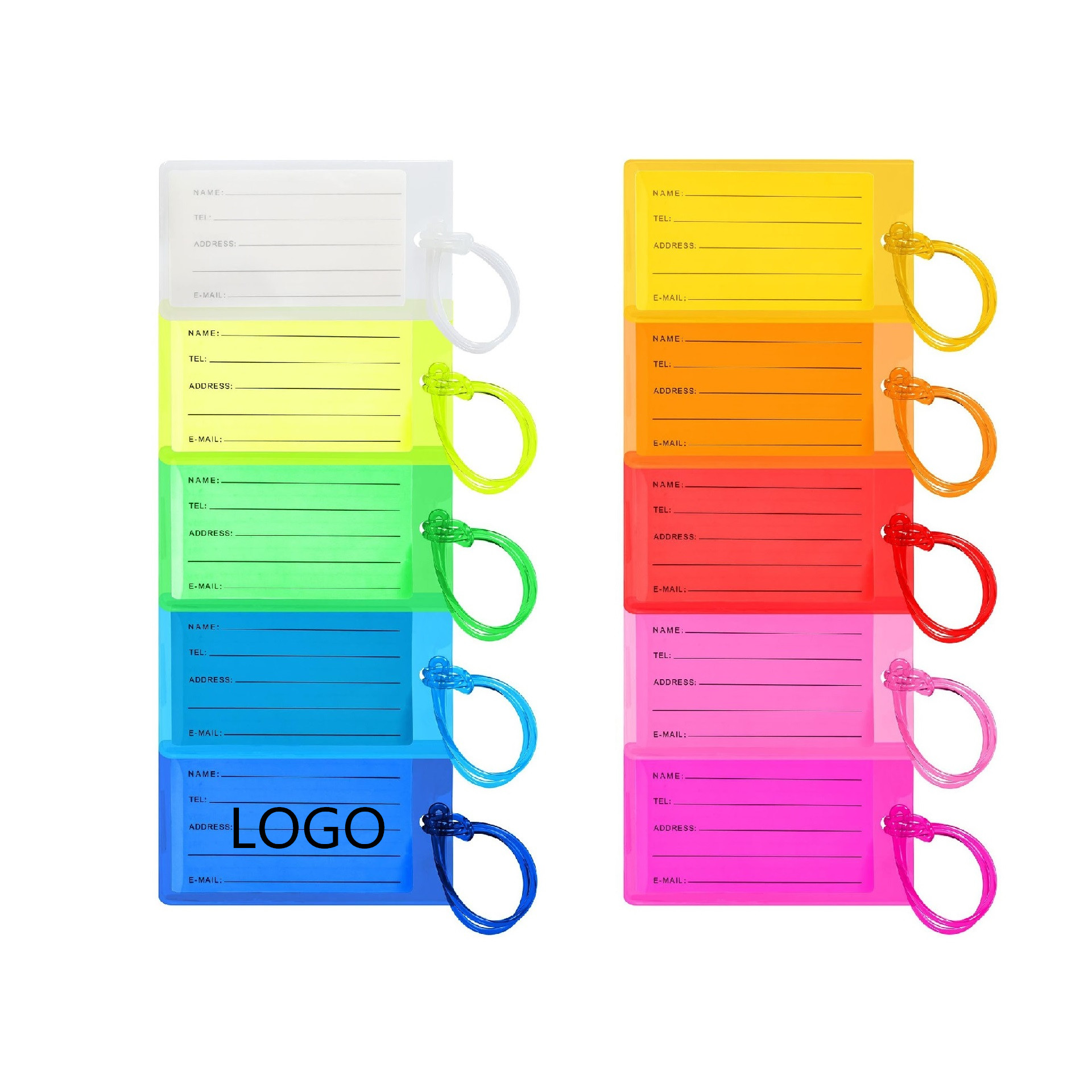 Clear PVC Luggage Tags With Strap 3