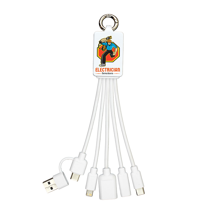 "FUSION" Charging Cable With 2 Port USB Hub 8
