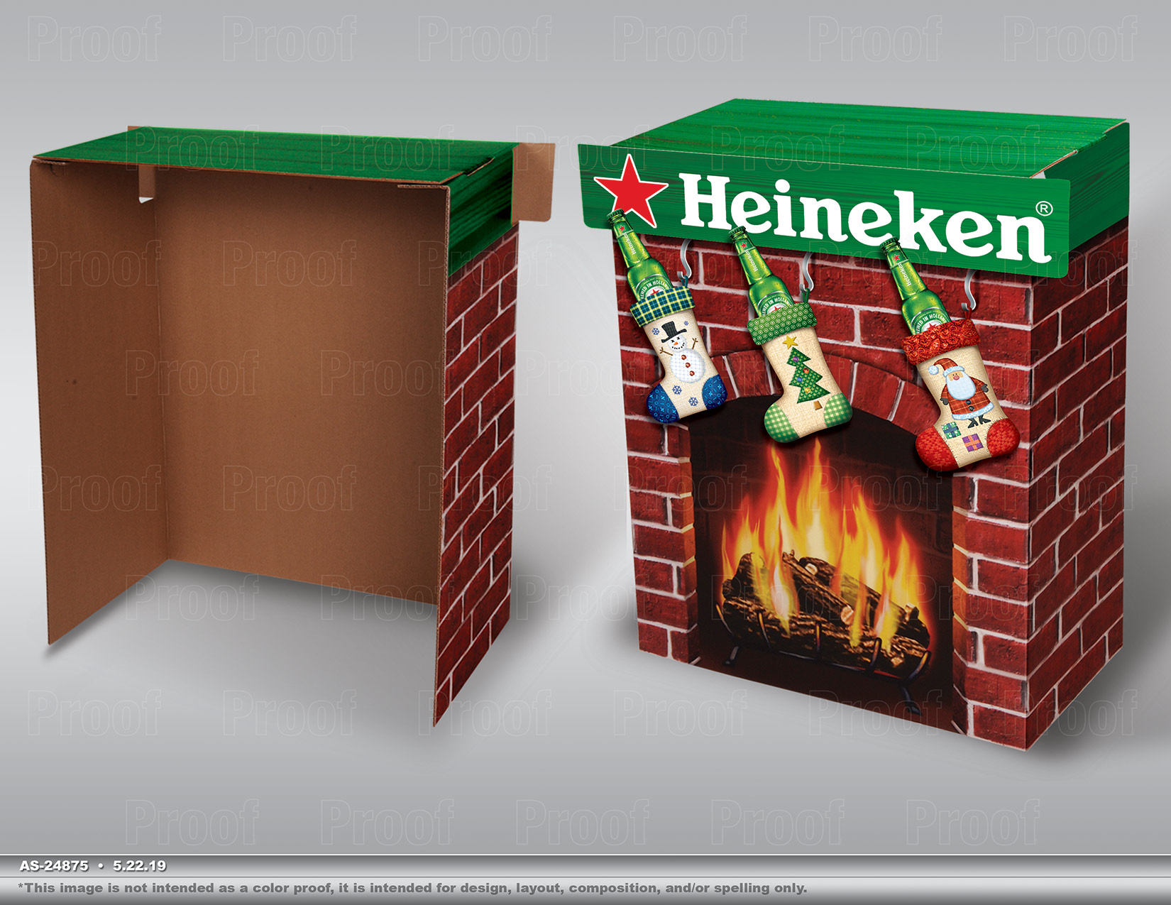 Custom 3-D Fireplace Prop 32" tall 2