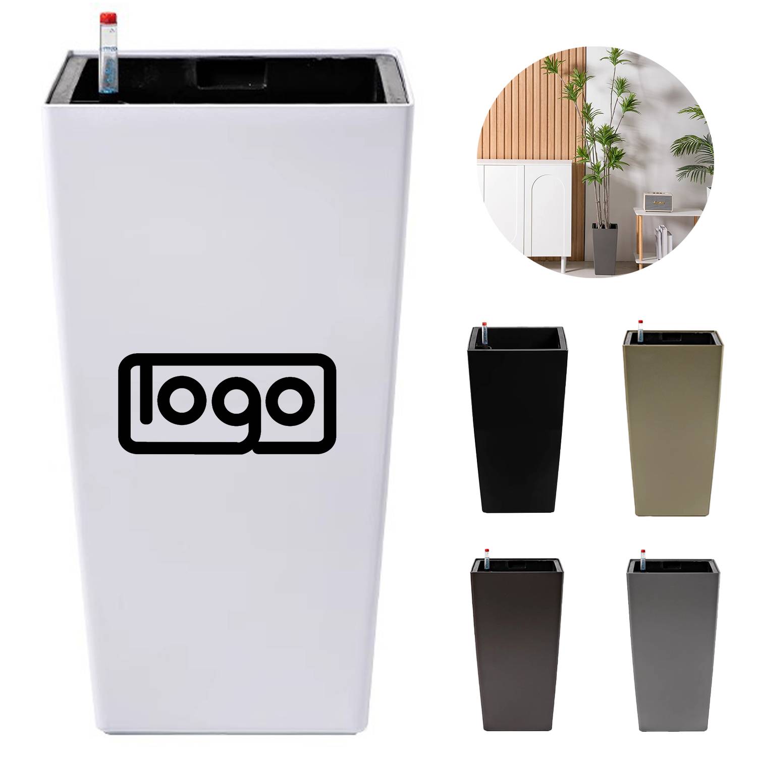 Square Water Level Monitor Self-Watering Planter 9
