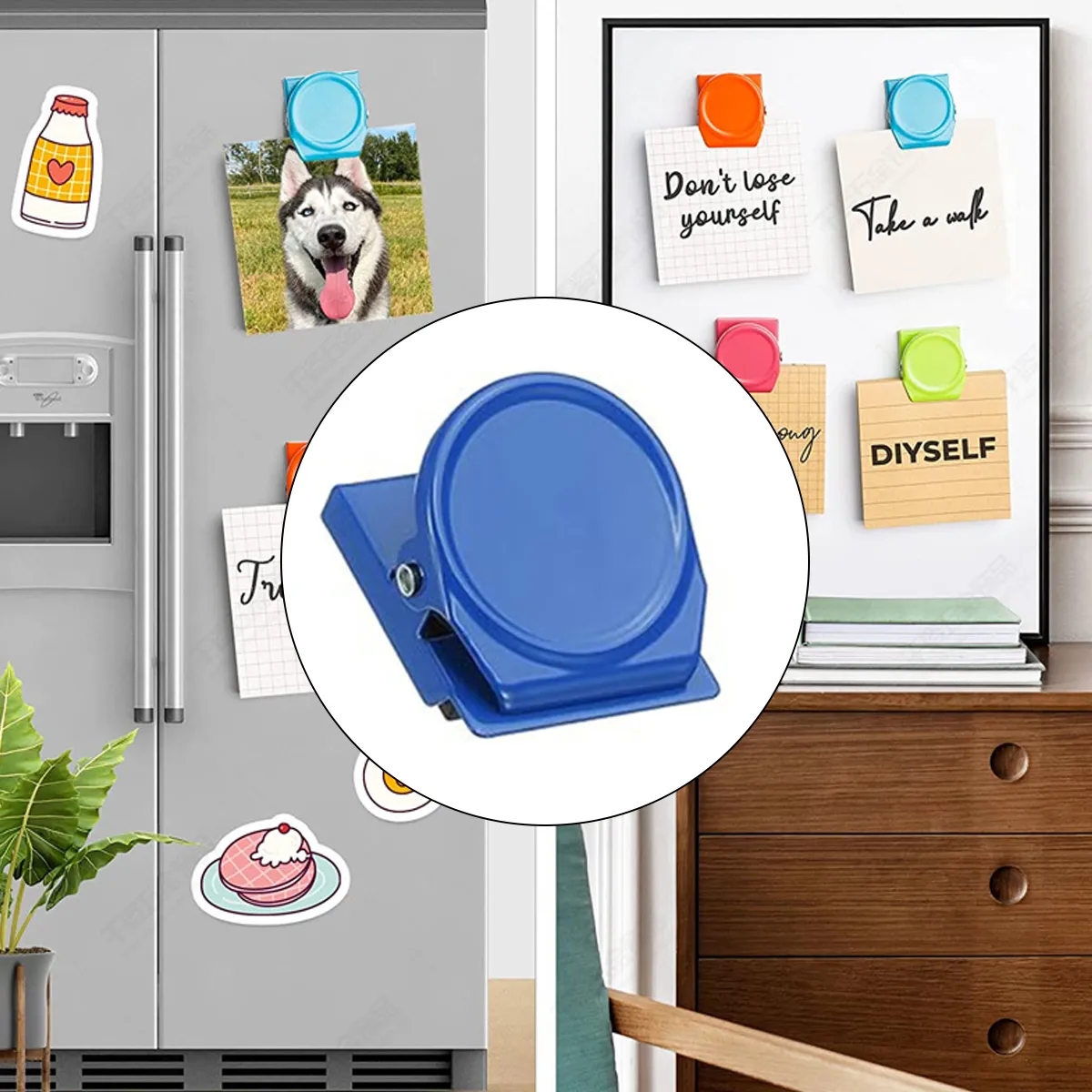 Round Magnetic Clip W/ Strong Grip For Notes And Branding 2