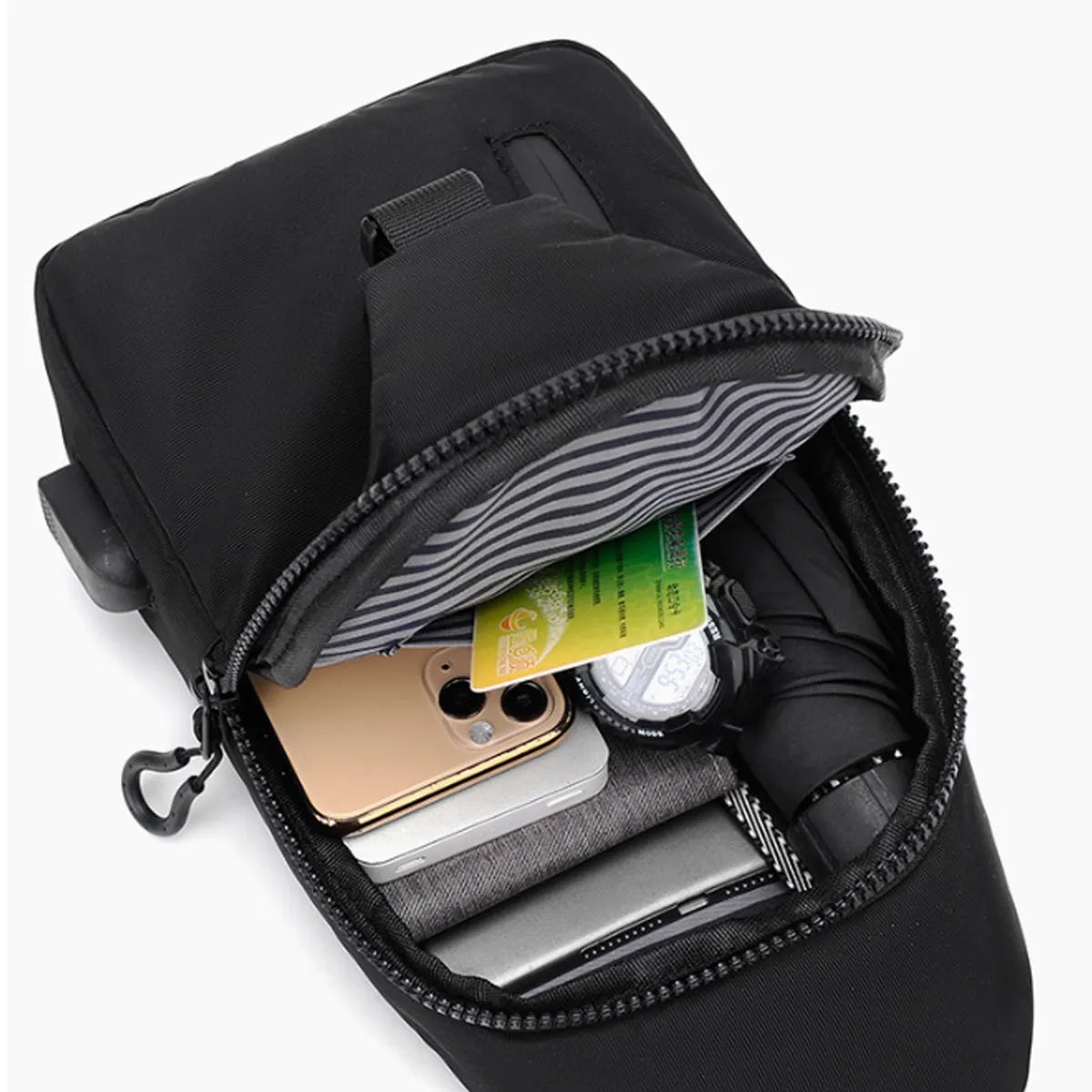 Crossbody Sling Bag with USB Charging Port & Safety Buckle 3