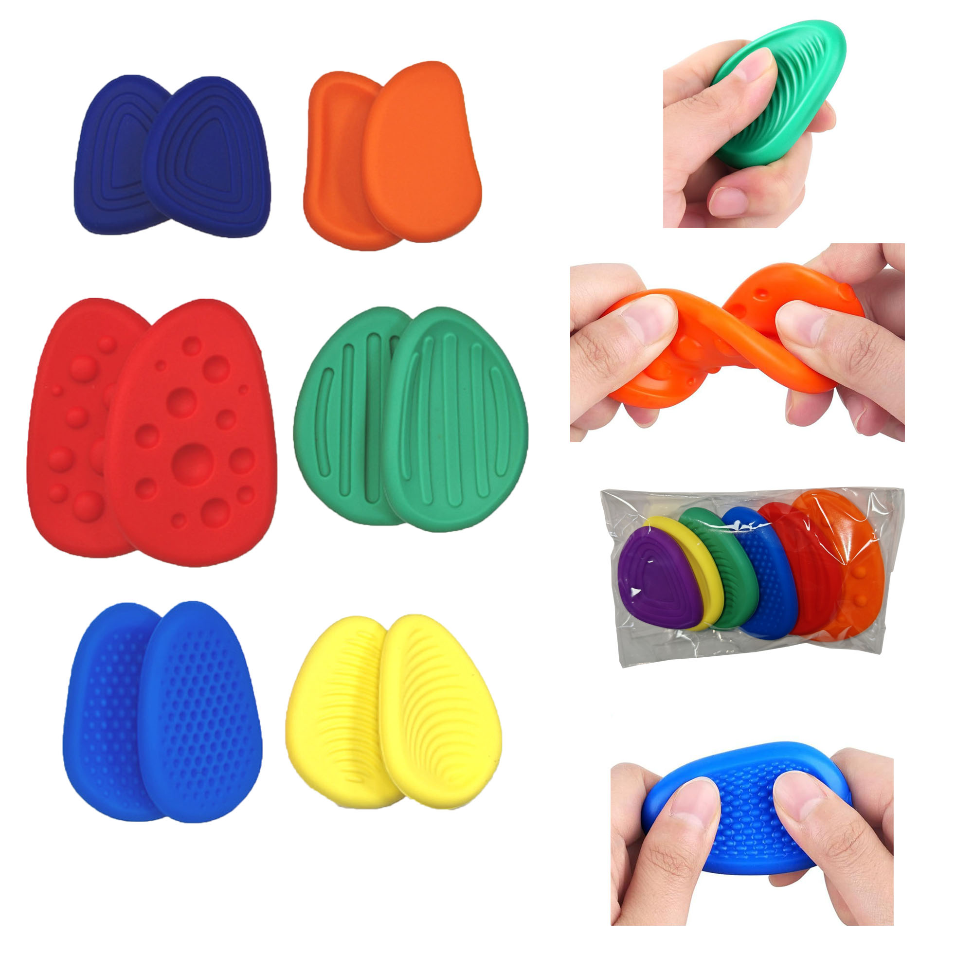 Soft Silicone Textured Worry Stones 2