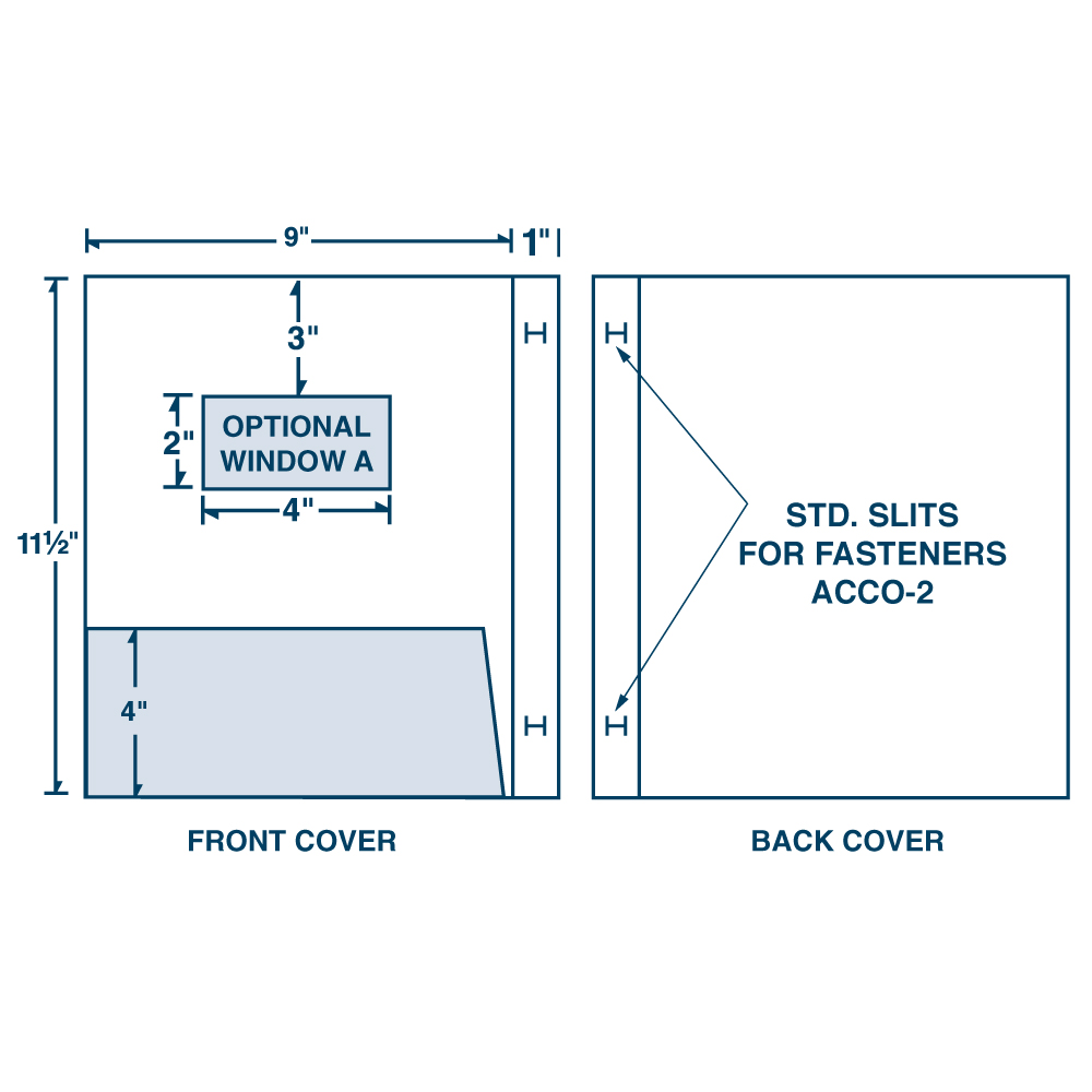 Letter Two-Piece Capacity Report Cover Side Tab Fastener 1