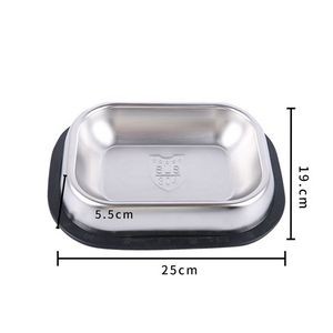 Small Rectangle Metal Pet Food Bowl 12
