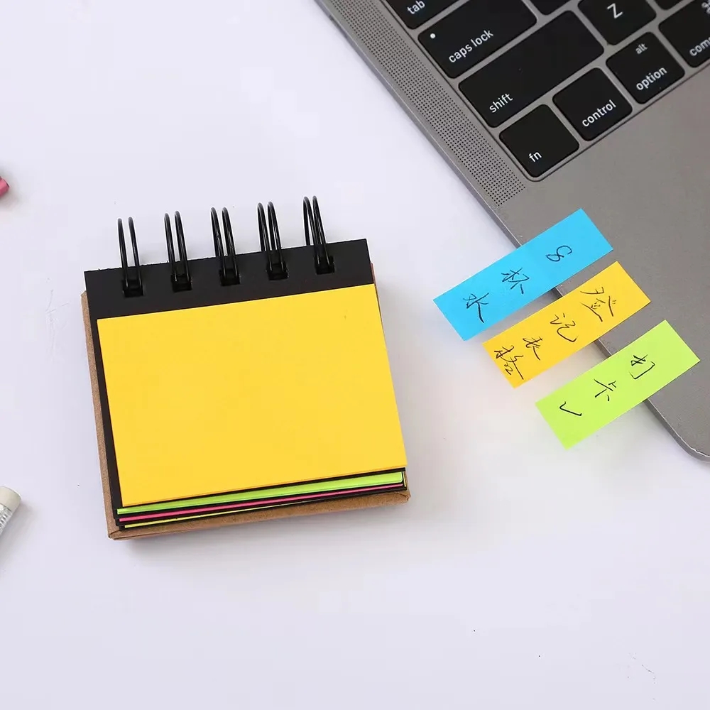 Custom 5-color Index Fluorescent Sticky Notes Coil Notepad 3