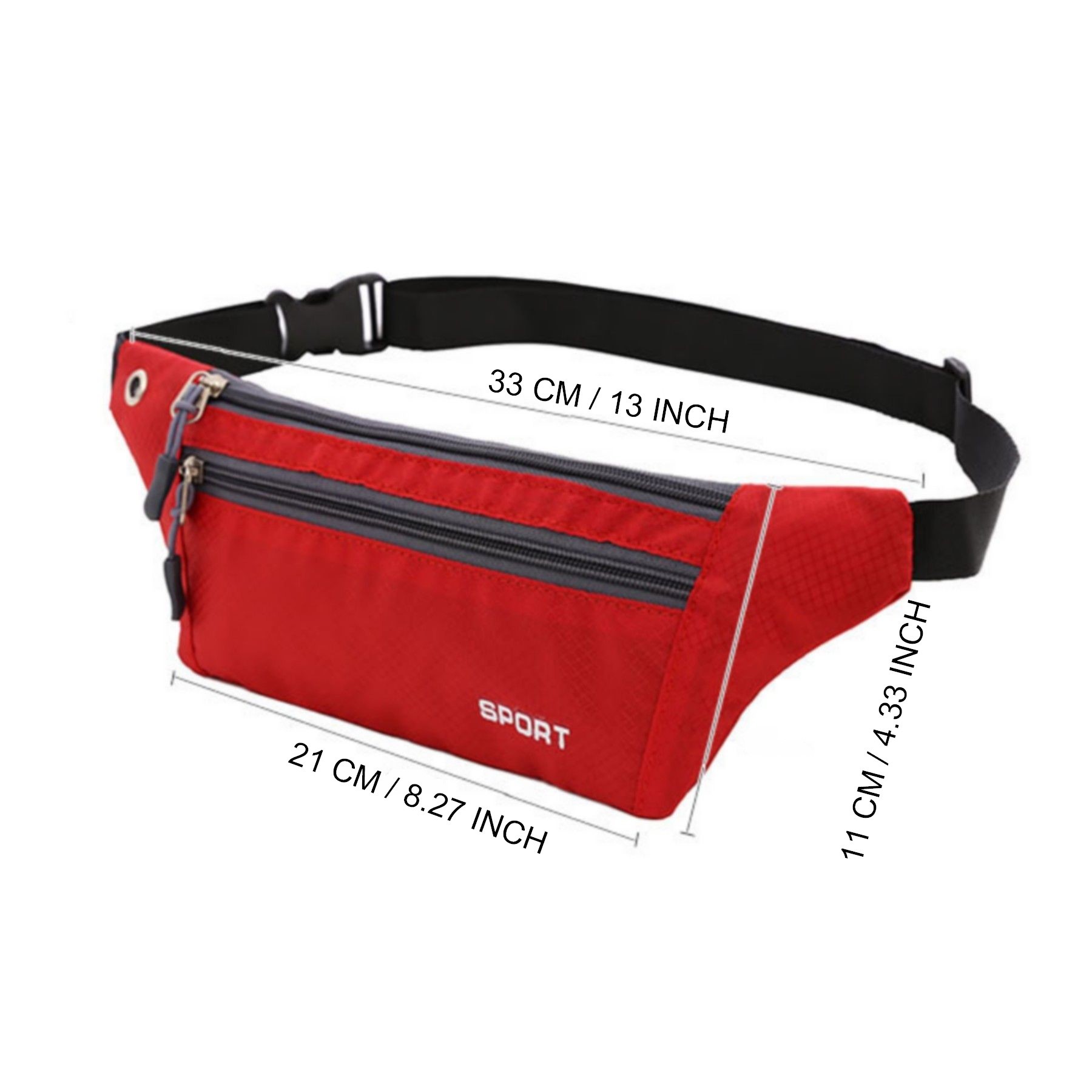 Crossbody Fanny Pack With Zipper Pockets Hands-Free Wallets 2