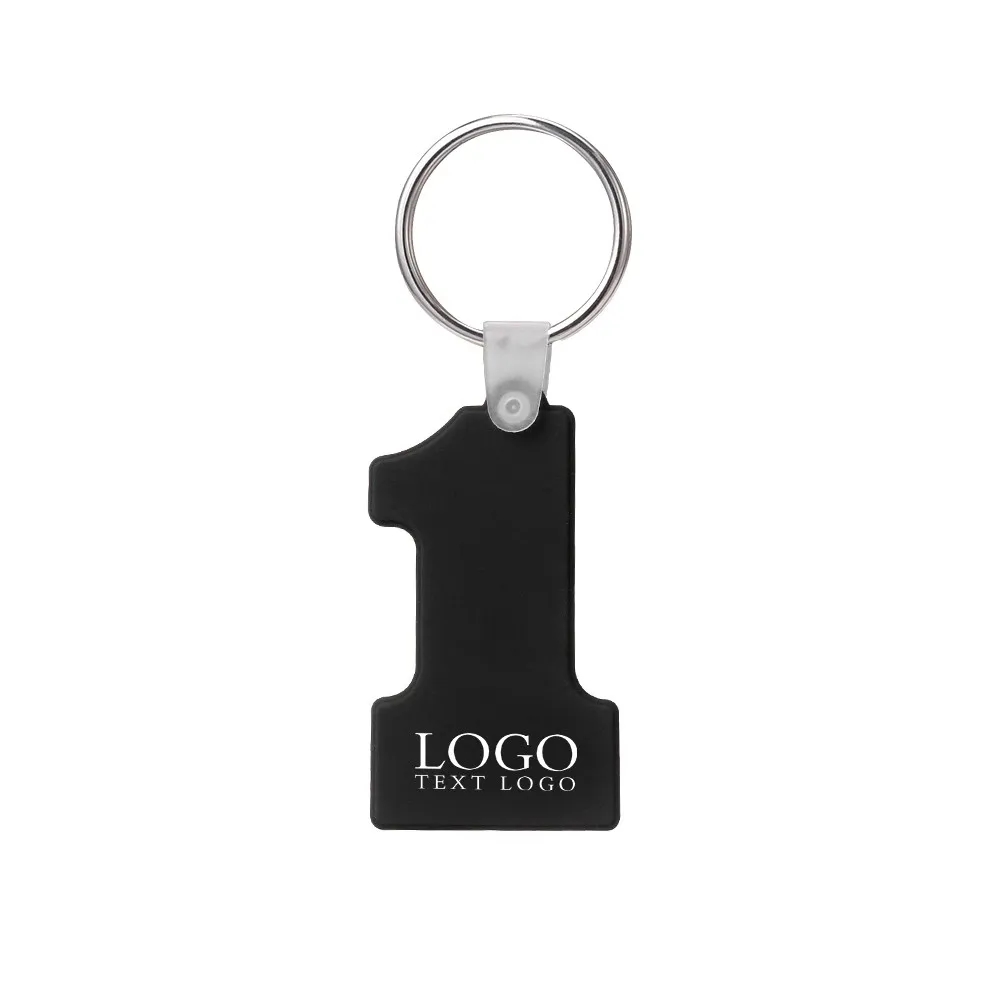 Number One-Shaped Soft Silicone Keychain 11
