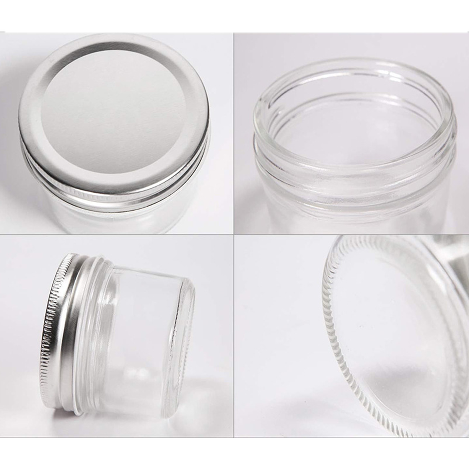 4oz Leakproof Clear Glass Storage Jar w/ Lid 6