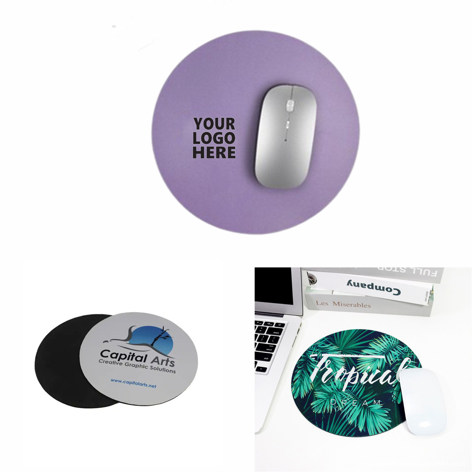 Full Color Round Mouse Pads MOQ 10pcs 4