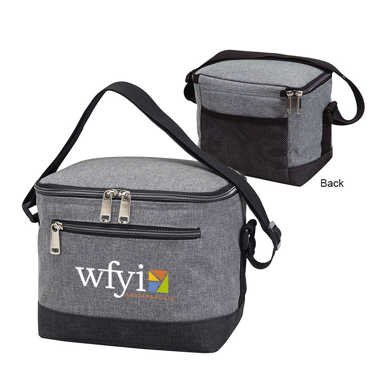 300D polyester 6-Pack Heathered Cooler 3