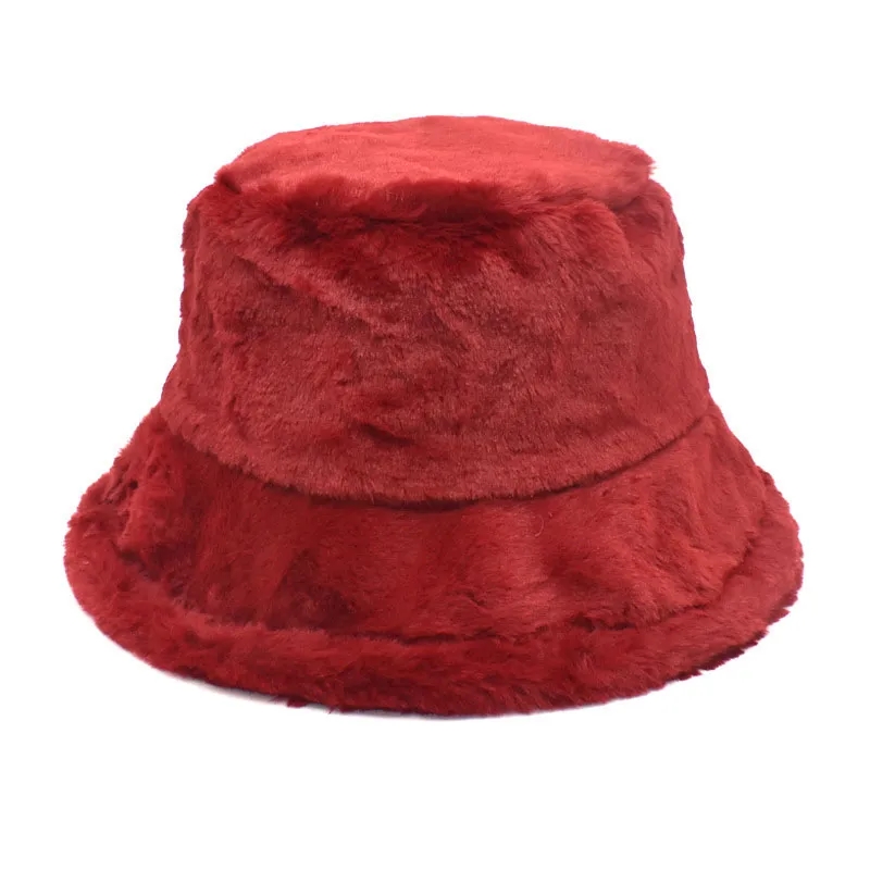 Winter Warm Fuzzy Bucket Hats for Women 6