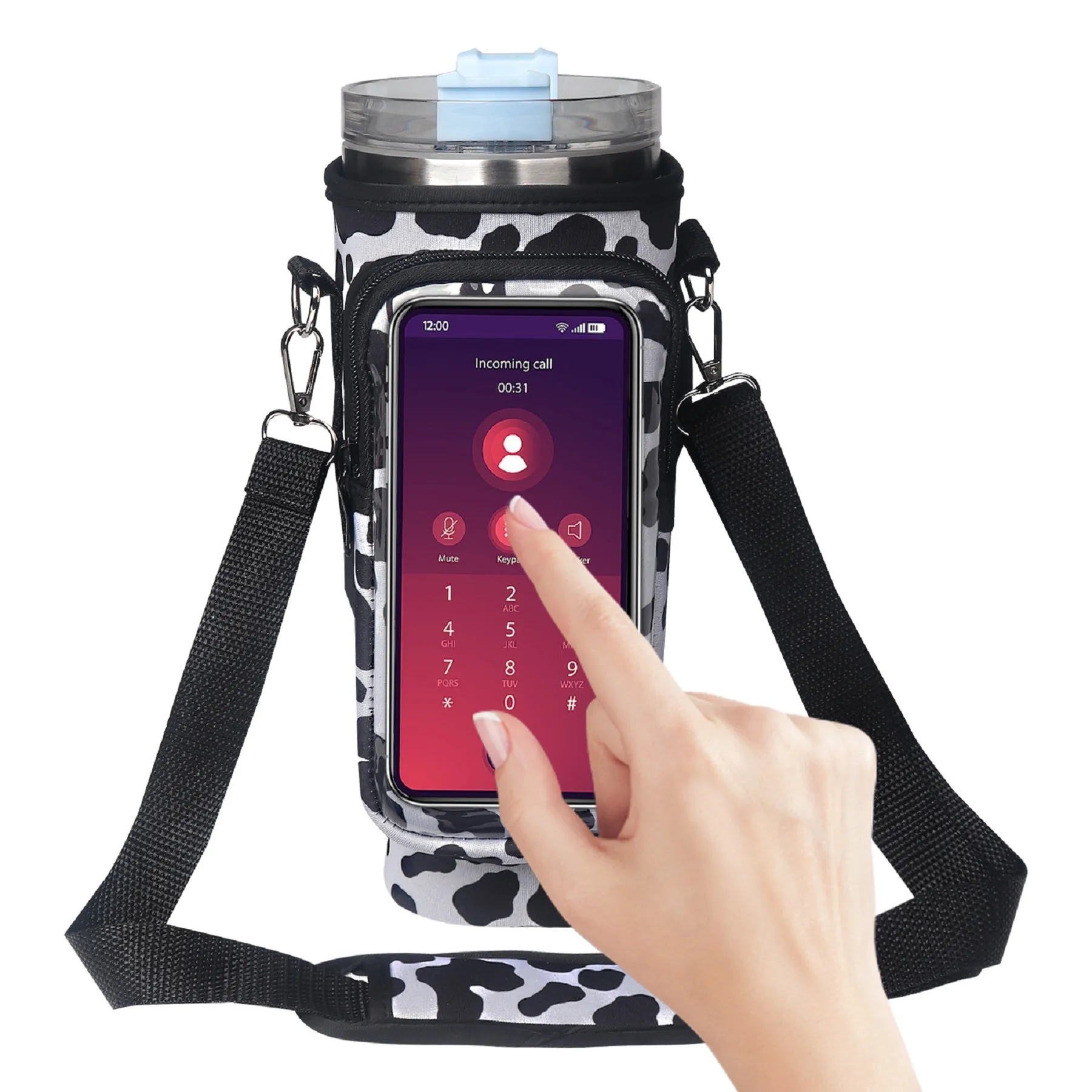40 Oz. Water Bottle Carrier Holder Sleeve with Phone Bag 5